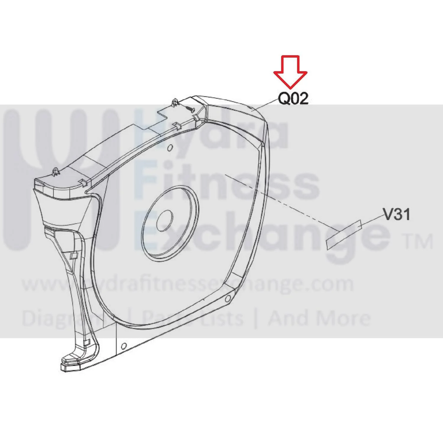 Horizon Fitness Elite E7 - EP585 Elliptical Right Side Cover 1000328872 - Image 2
