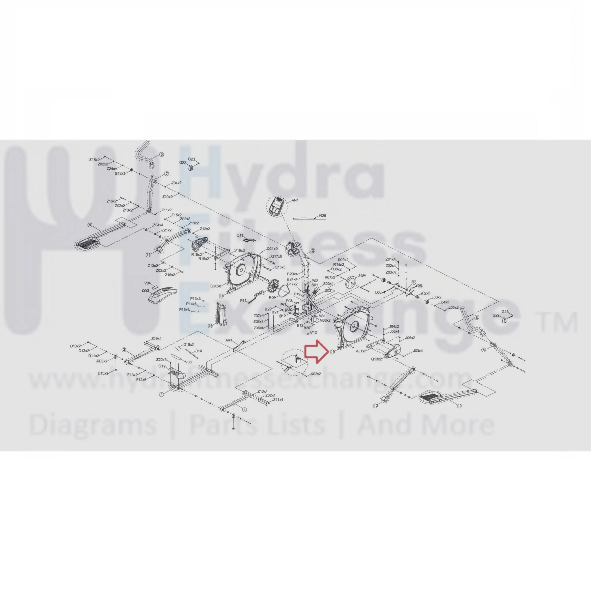 Horizon Fitness Elite E7 - EP585 Elite E9 - EP586 Elliptical Right Side Cover Set Semi Assembly 1000348015 - Image 2