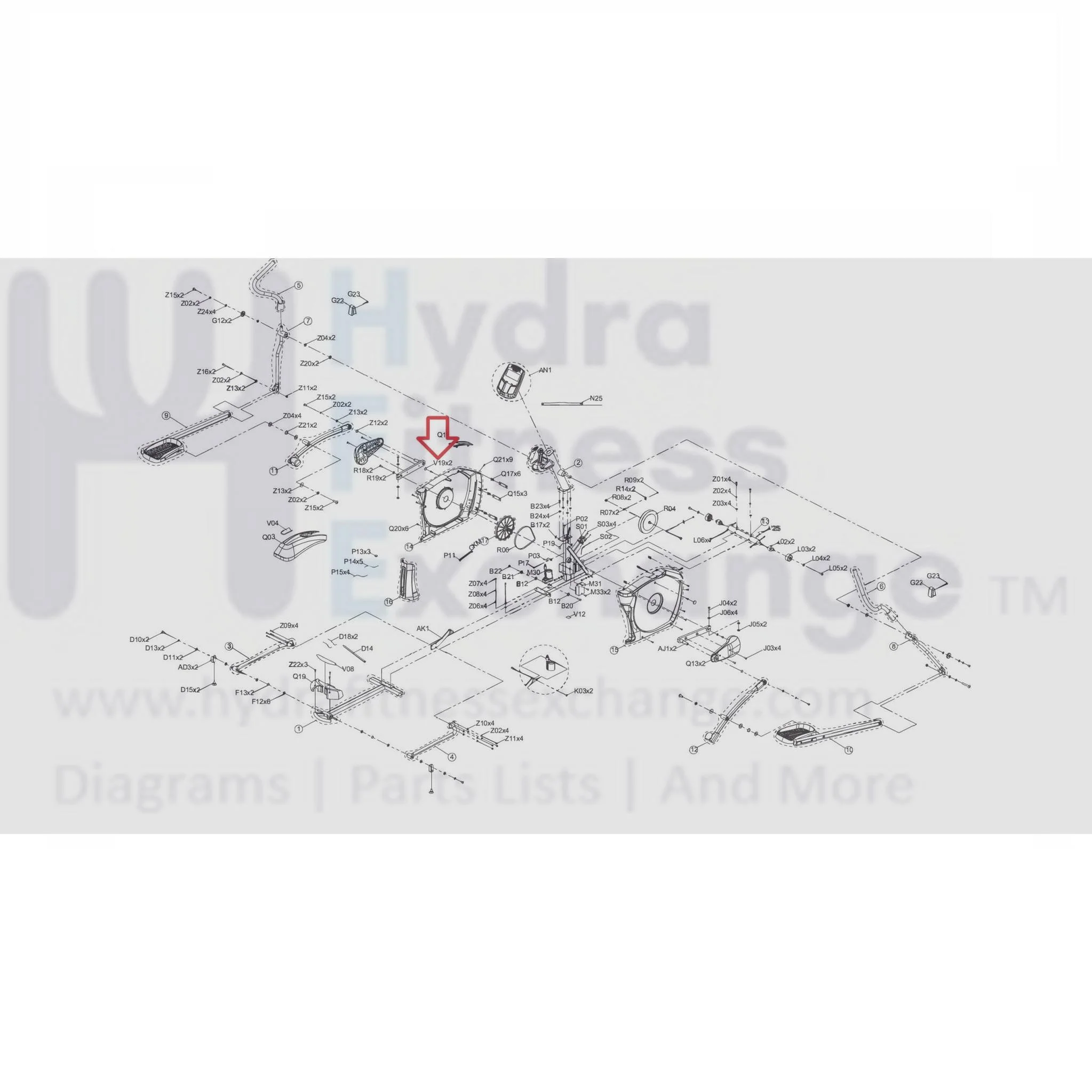 Horizon Fitness Elite E7 - EP585 Elite E9 - EP586  Elliptical Side Cover Round Label 1000328888 - Image 2