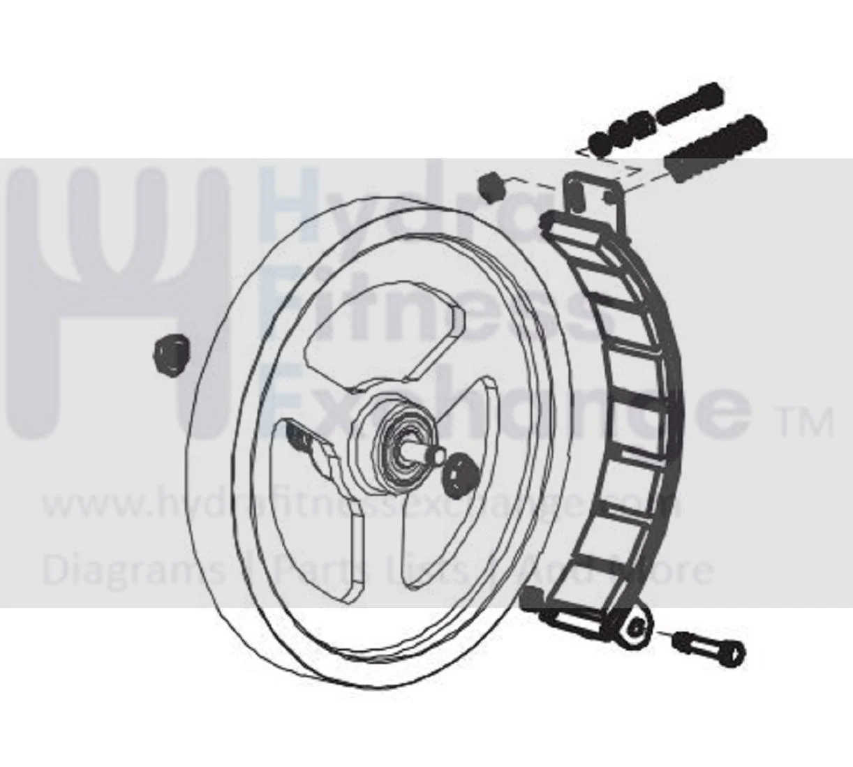 Horizon Fitness Elite R7 - RB018 Stationary Bike Flywheel Set 1000353778 - Image 2
