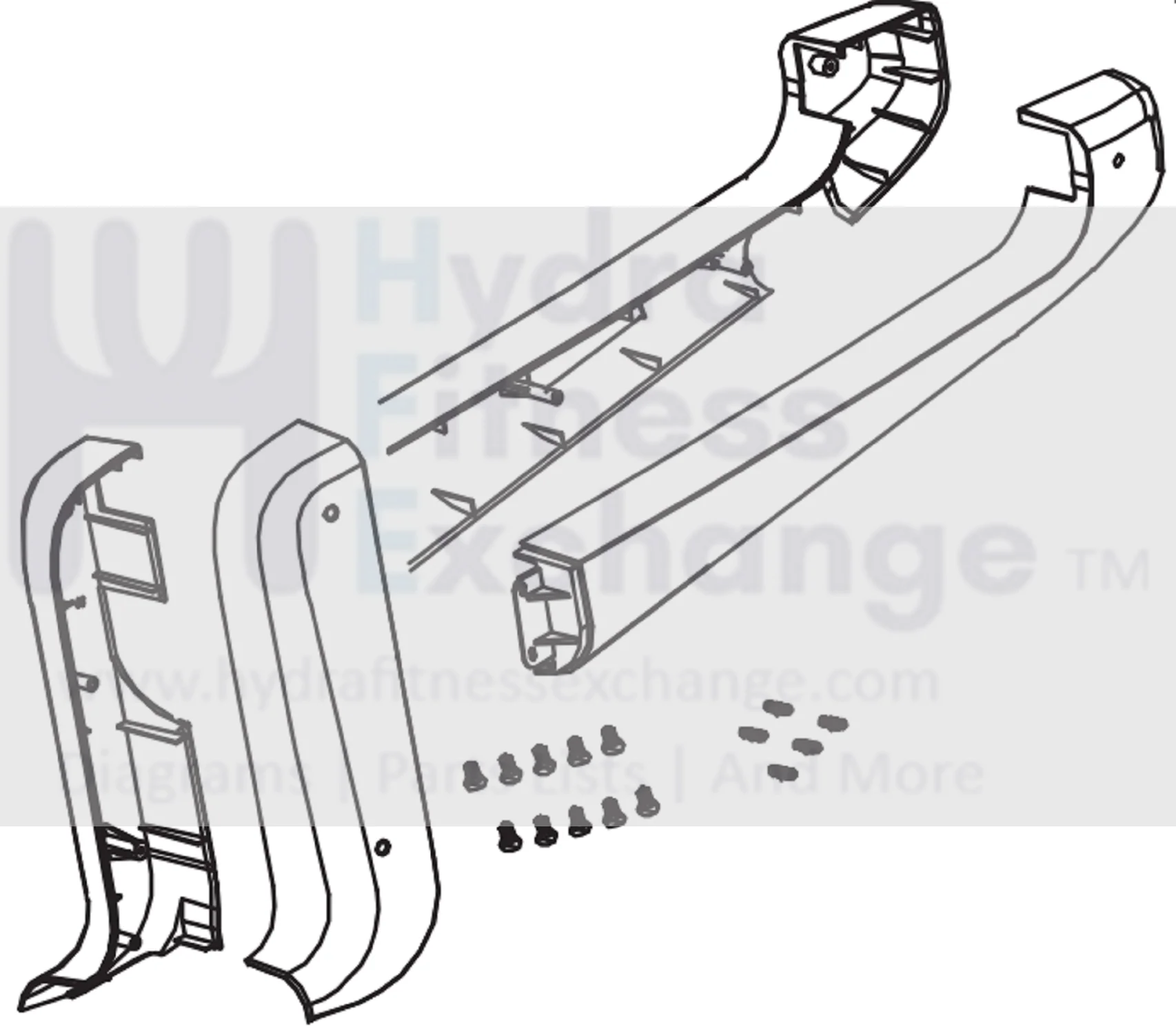 Horizon Fitness Elite R7 - RB018 Stationary Bike Rear Side Cover Set 1000353784