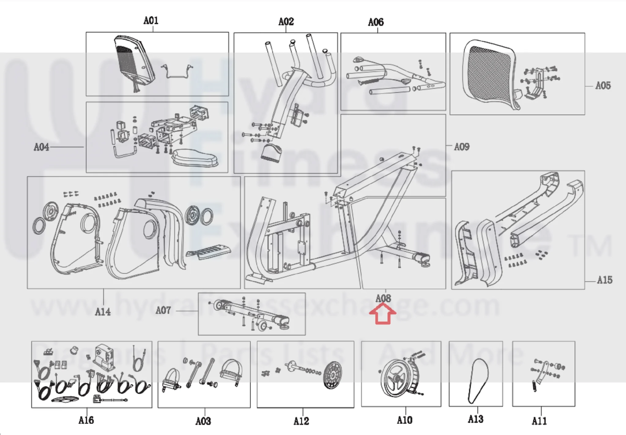 Horizon Fitness Elite R7 - RB018 Stationary Bike Rear Stabilizer Set 1000353776 - Image 2