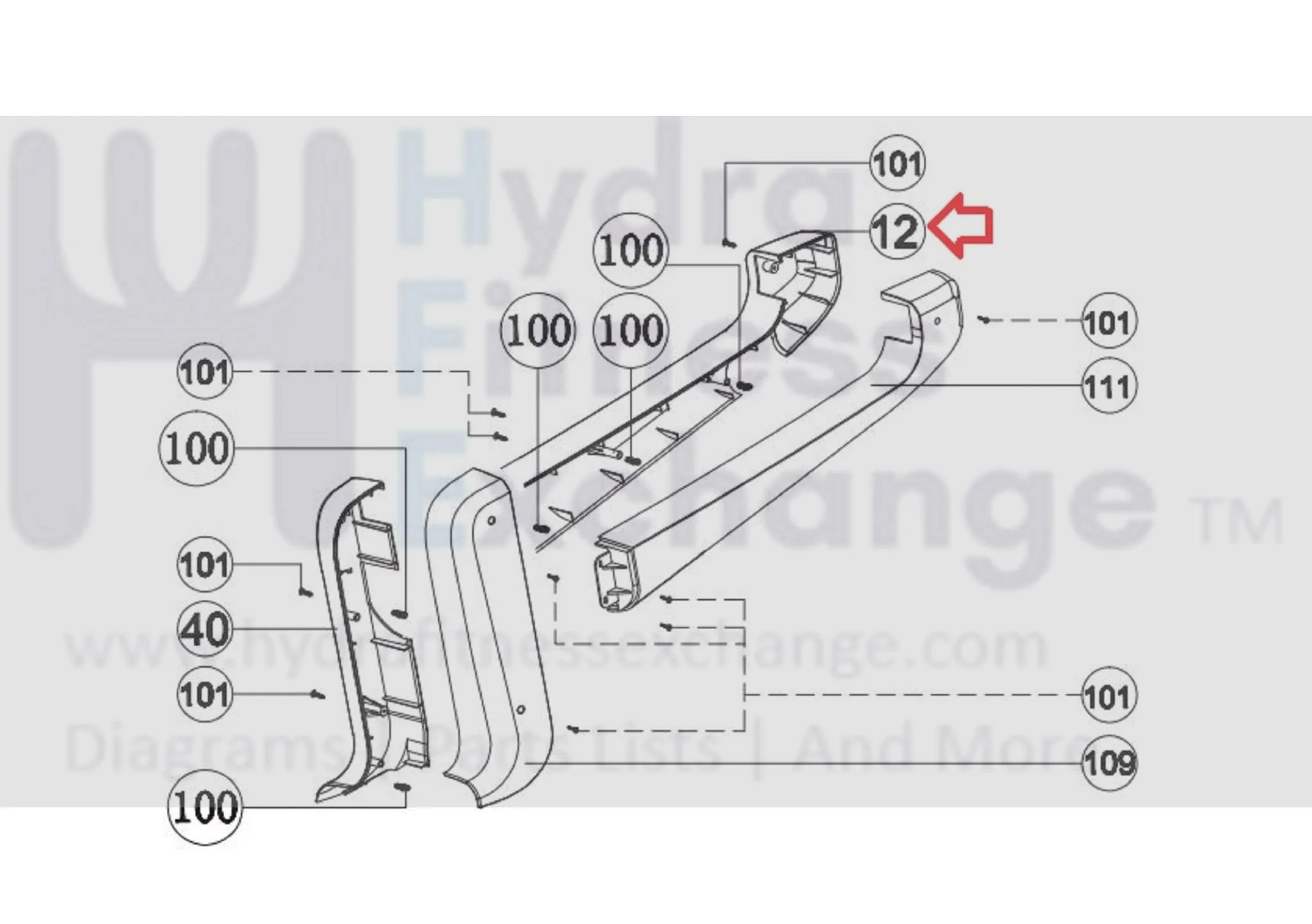 Horizon Fitness Elite R7 - RB018 Stationary Bike Right Rear Chain Cover 1000352939 - Image 2