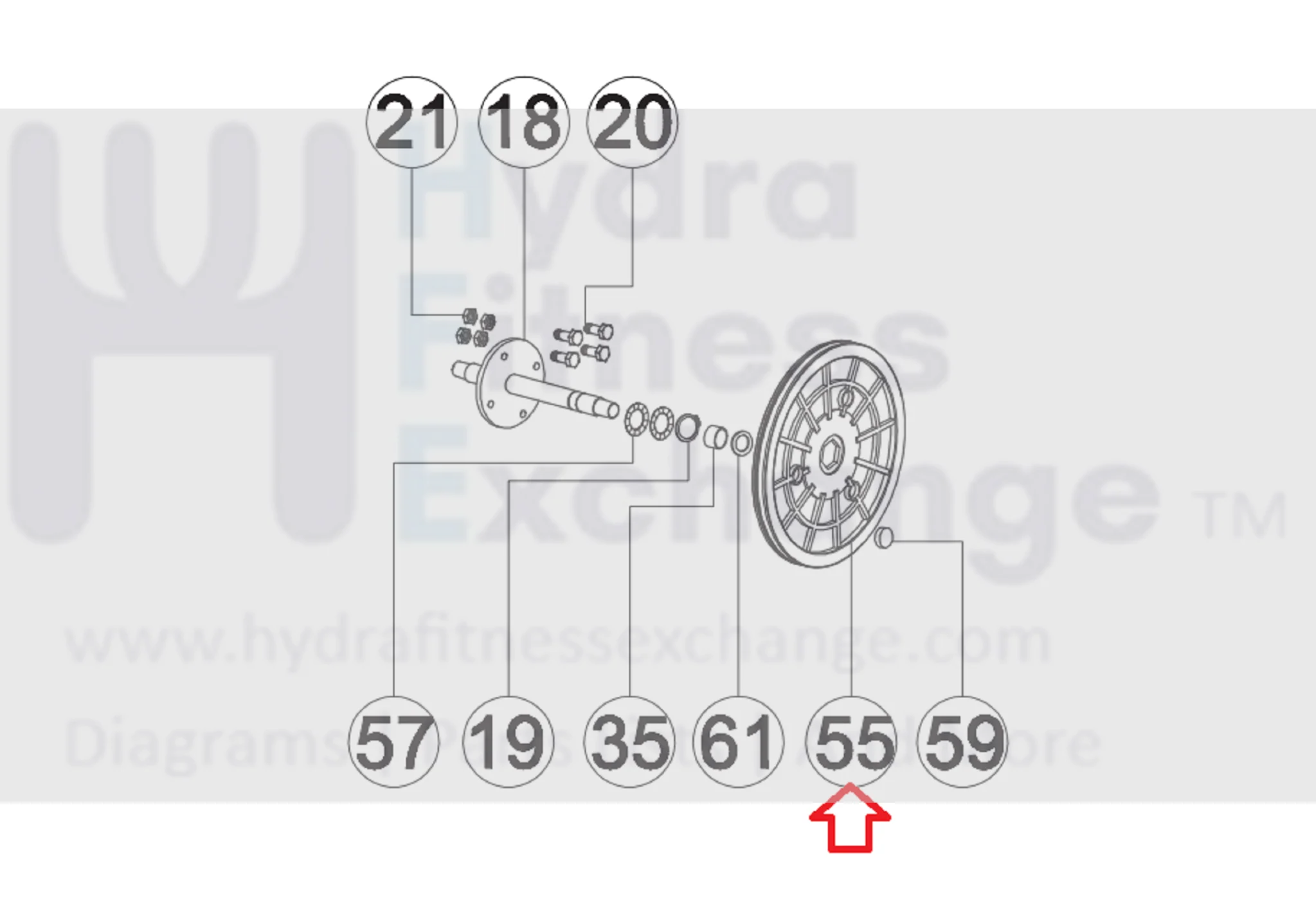 Horizon Fitness Elite R7 U7 RB018 UB Stationary Bike Flywheel Pulley 1000352932 - Image 3
