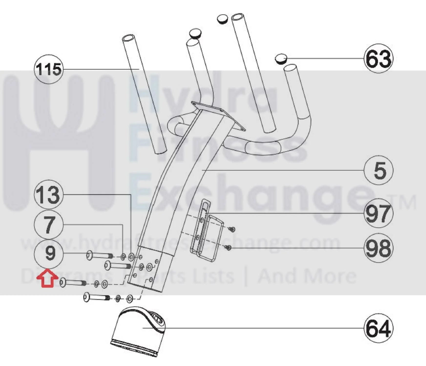 Horizon Fitness Elite R7 U7 UB RB018 Stationary Bike Bolt 1000352815 - Image 3