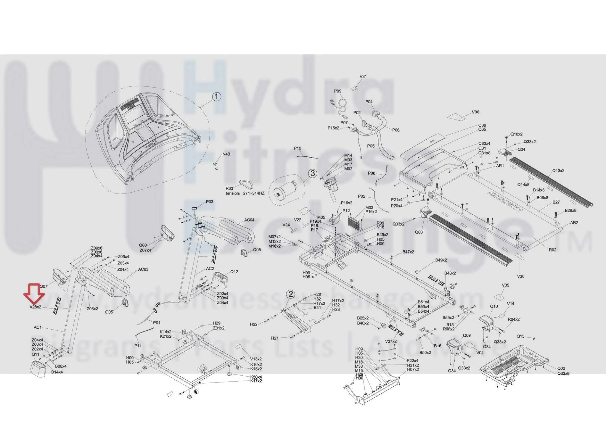 Horizon Fitness Elite T5 T7-02 T9 Treadmill Console Mast Logo Label 1000343297 - Image 3