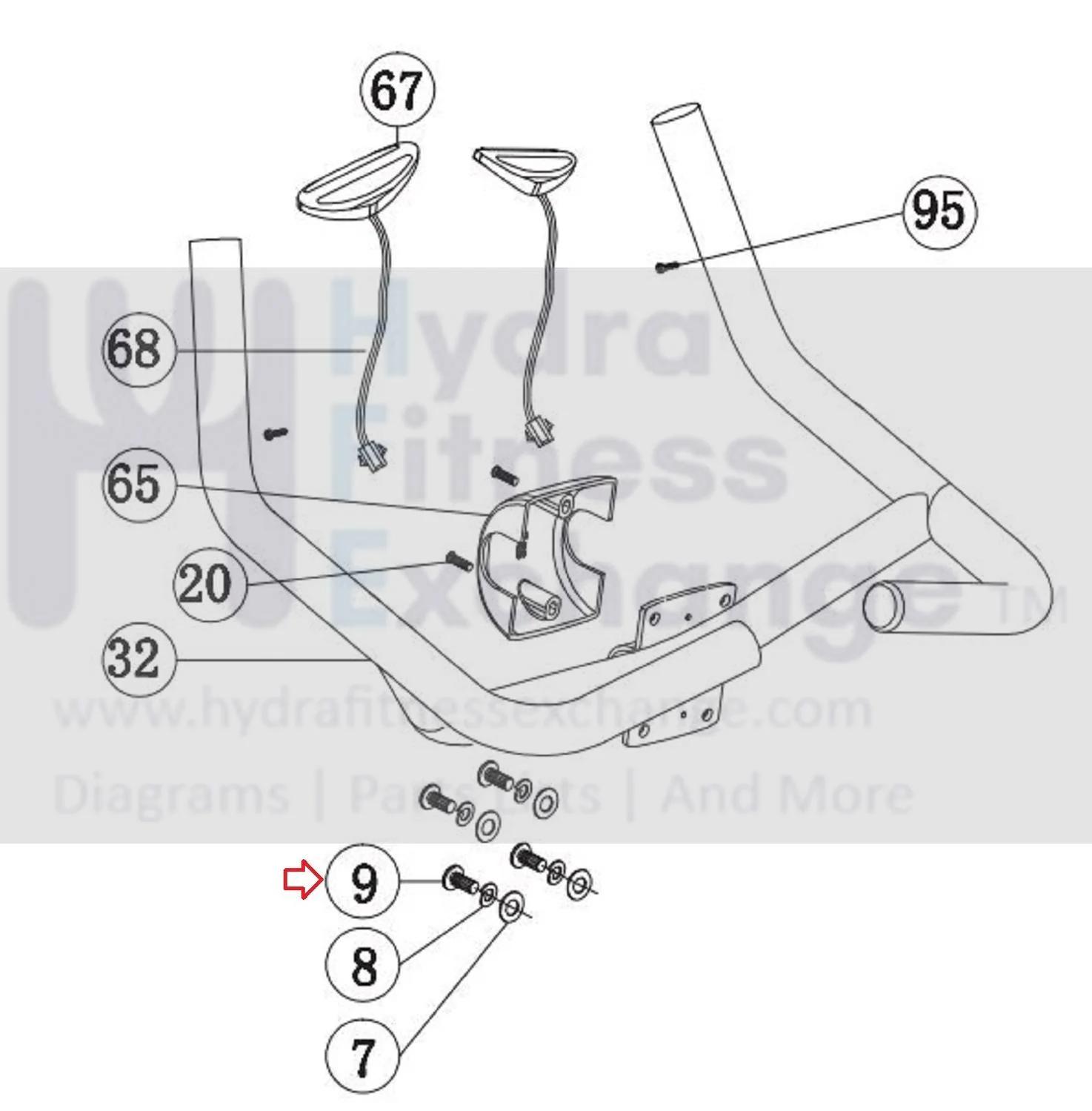 Horizon Fitness Elite U7 - UB Stationary Bike Button Head Bolt 1000352973 - Image 2