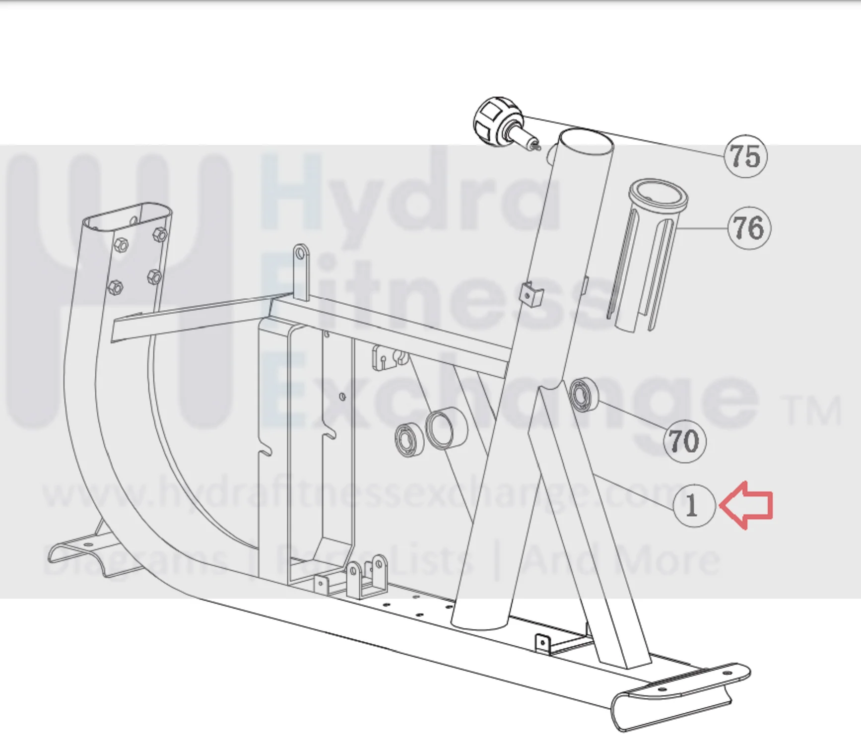 Horizon Fitness Elite U7 - UB Stationary Bike Frame Welding Set 1000353001 - Image 2