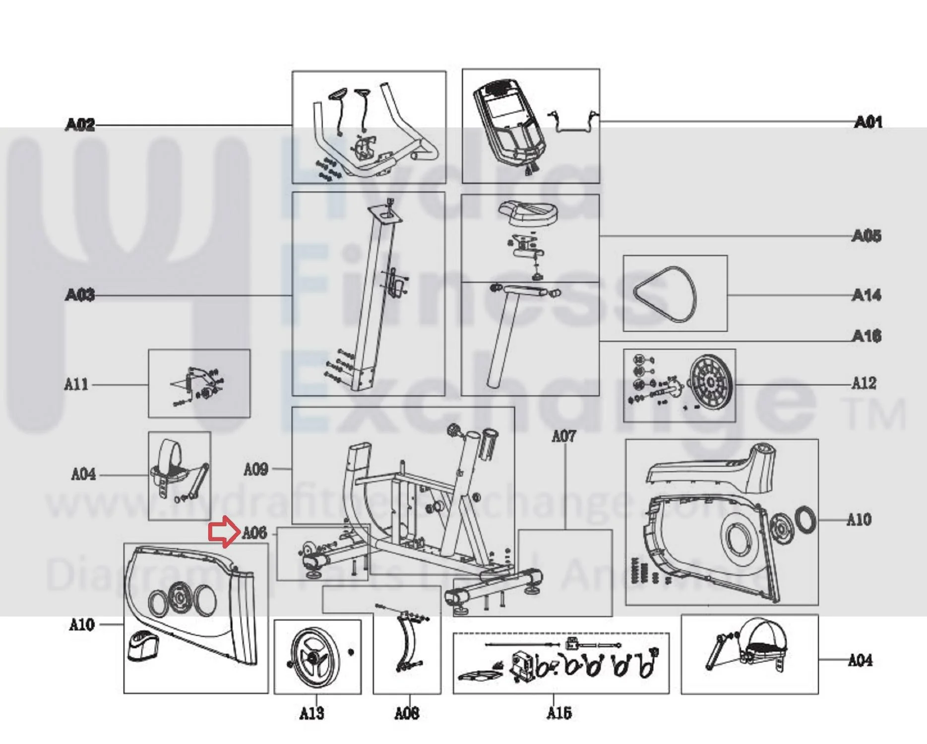 Horizon Fitness Elite U7 - UB Stationary Bike Front Foot Stabilizer Assembly 1000353792 - Image 2