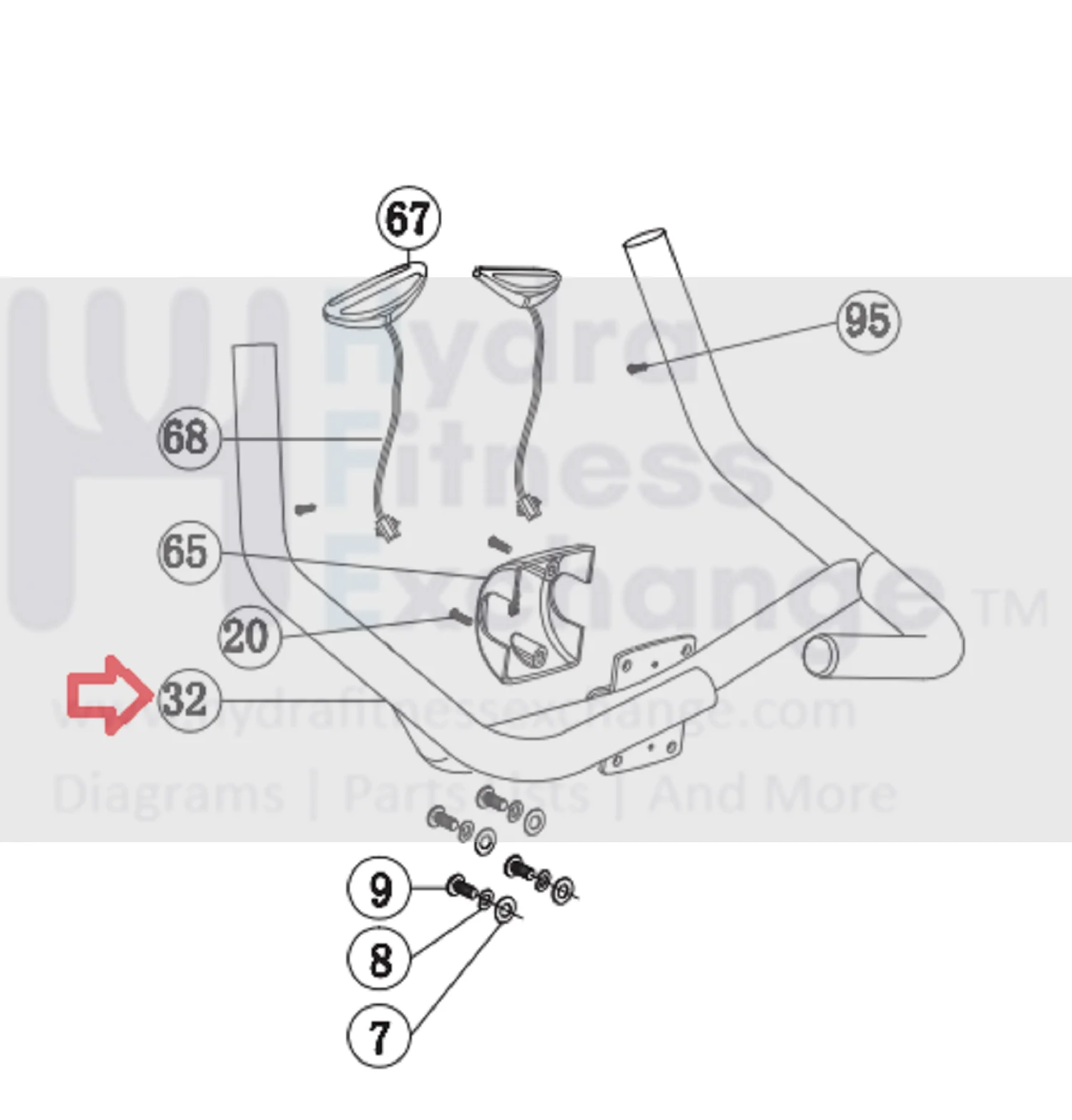Horizon Fitness Elite U7 - UB Stationary Bike Handlebar 1000352975 - Image 2