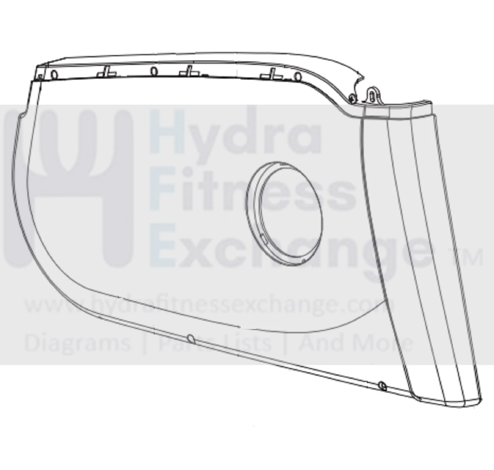Horizon Fitness Elite U7 - UB Stationary Bike Left Side Chain Cover 1000353005