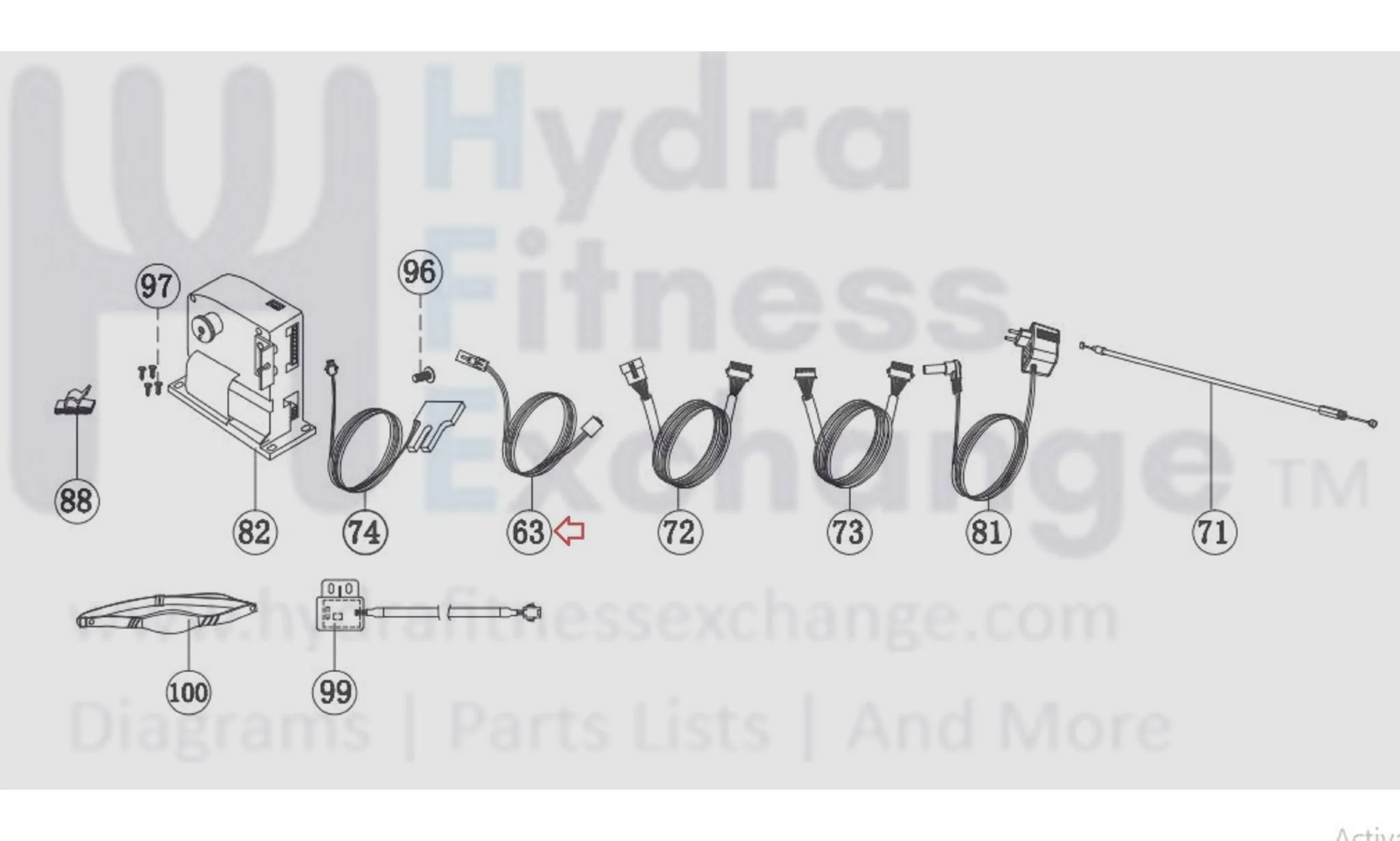 Horizon Fitness Elite U7 - UB Stationary Bike Power Entry Jack Wire Harness 1000353016 - Image 2