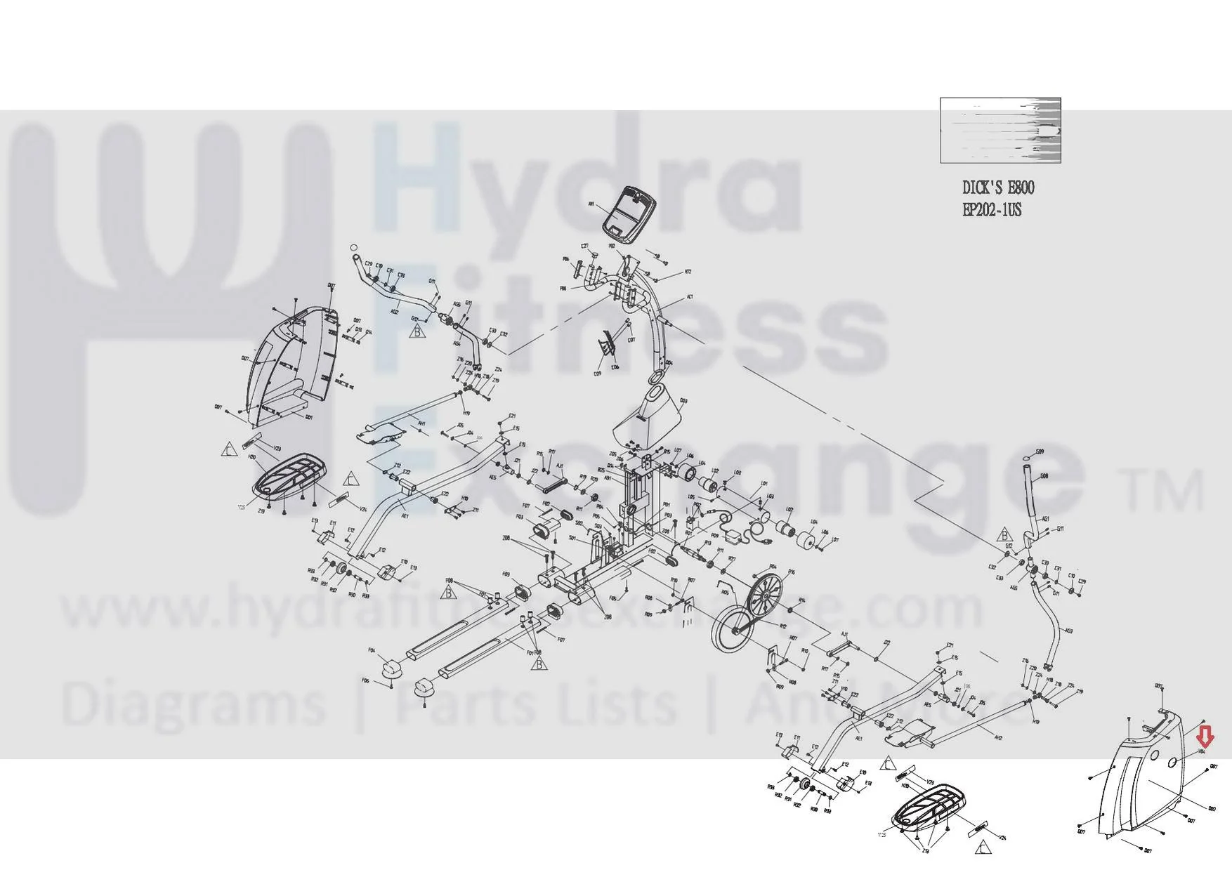 Horizon Fitness EP202B EP202E EP202C EP202 EP202D Elliptical Side Cover Decal 080647 - Image 3