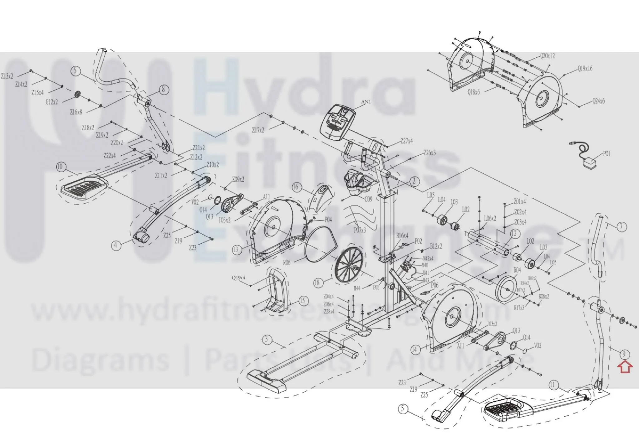 Horizon Fitness CE5.1 E1100GS EX58 EX59 EX68 EX78 Elliptical Right Lower Handlebar Set 1000103047 - Image 3
