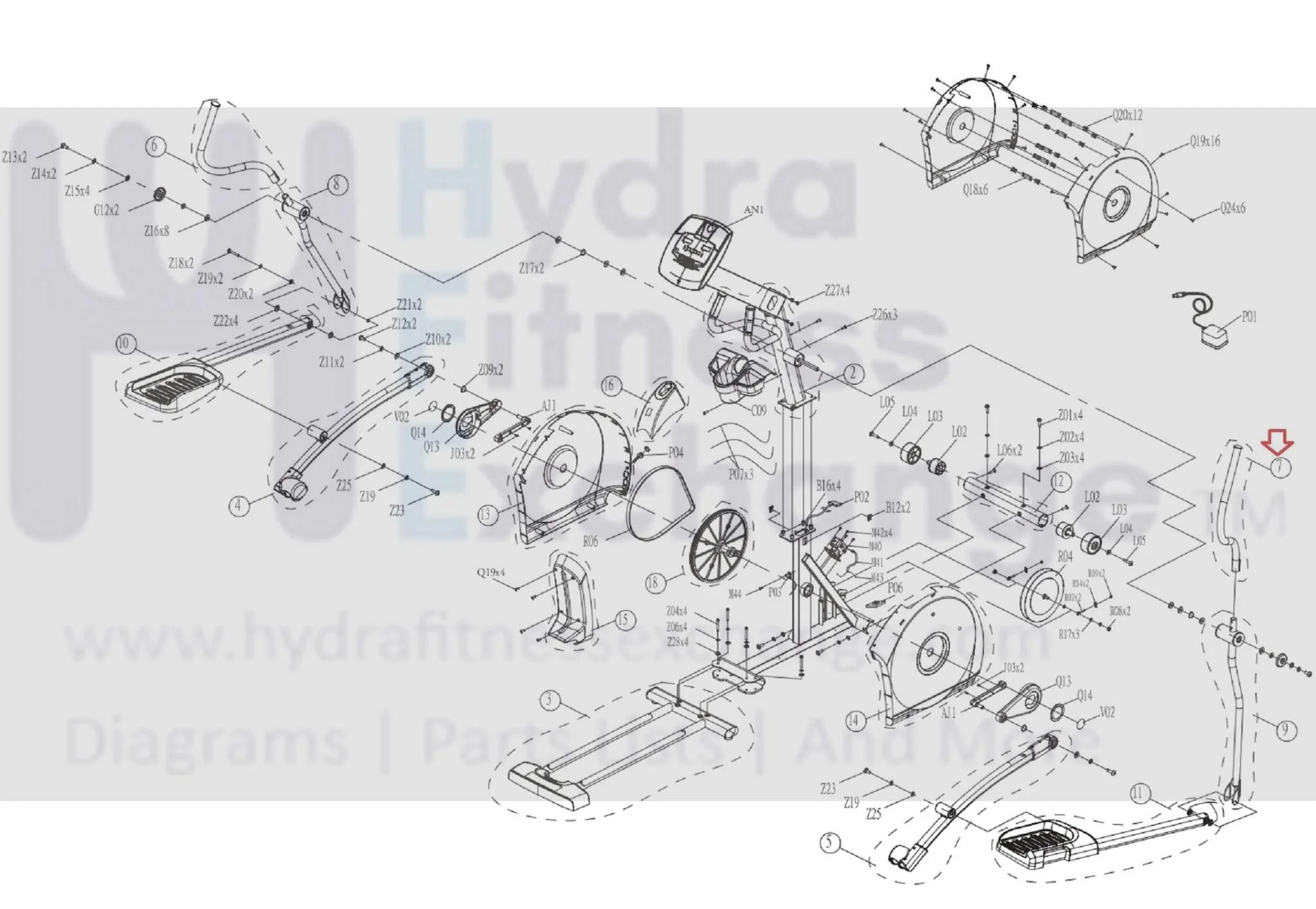 Horizon Fitness CE5.1 E1100GS EX58 EX59 EX68 EX78 Elliptical Right Upper Handlebar Set 1000103896 - Image 3