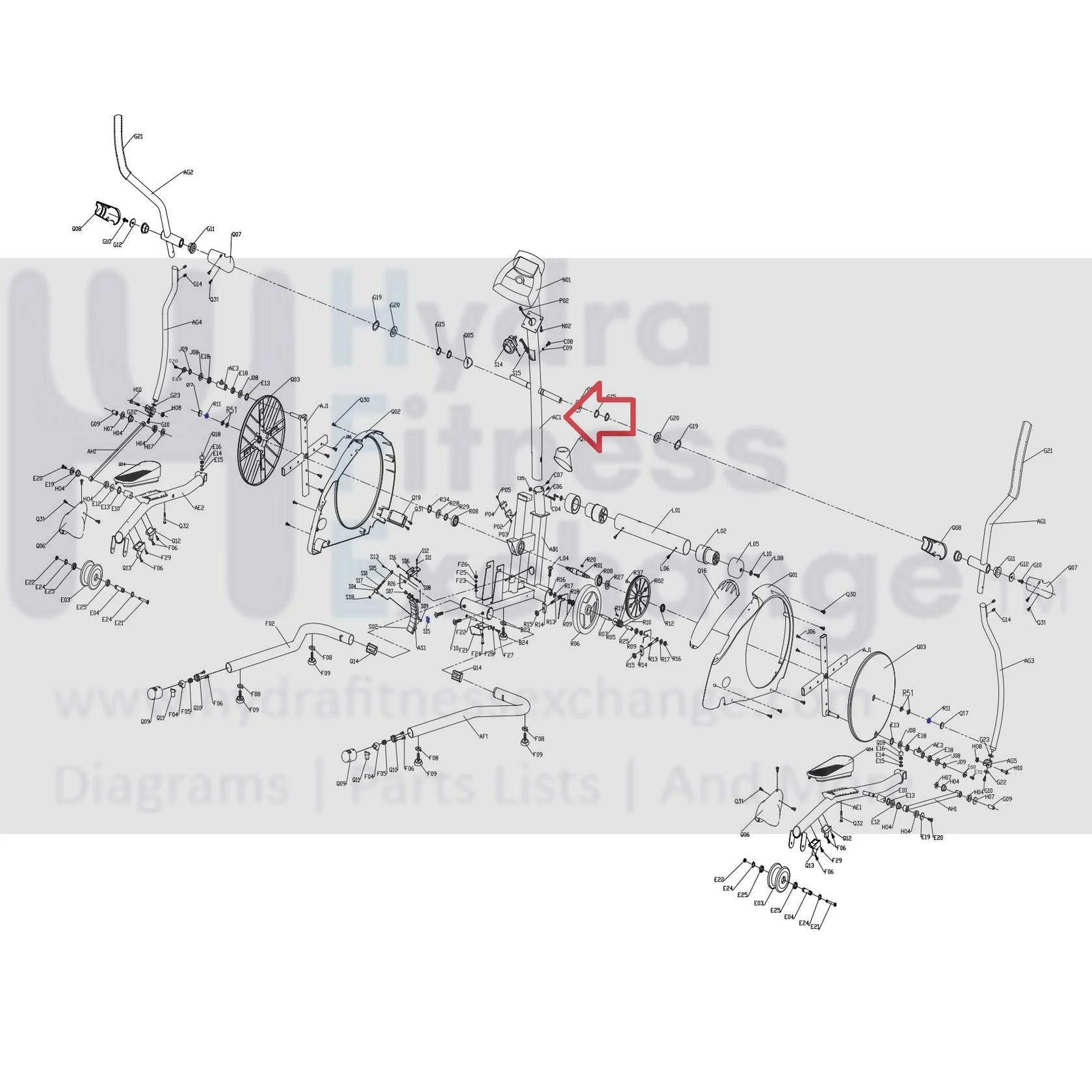 Horizon Fitness Endurance 200 - EP28 Elliptical Console Mast Set 1000378174 - Image 2