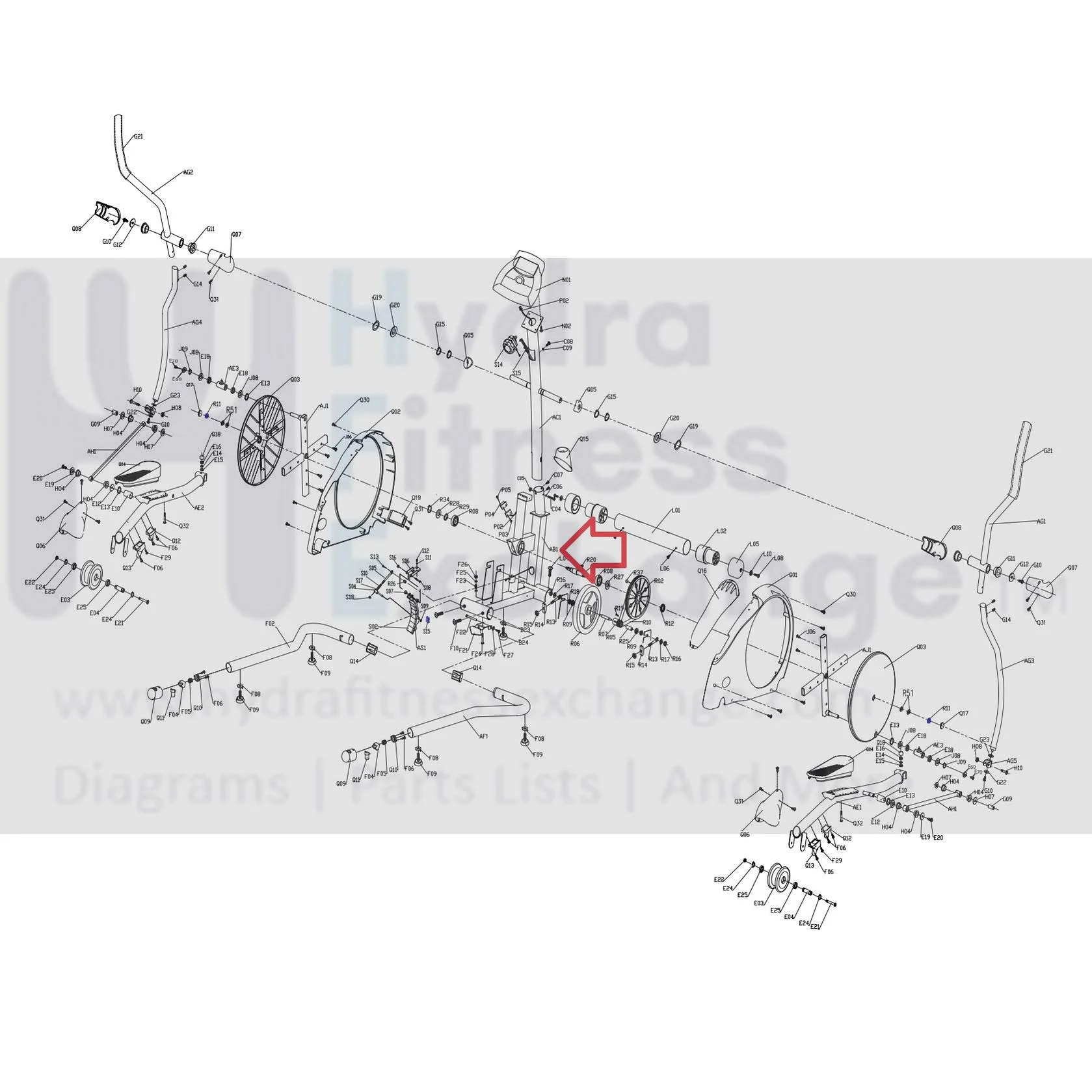 Horizon Fitness Endurance 200 - EP28 Elliptical Frame Welding Set 1000419614 - Image 2