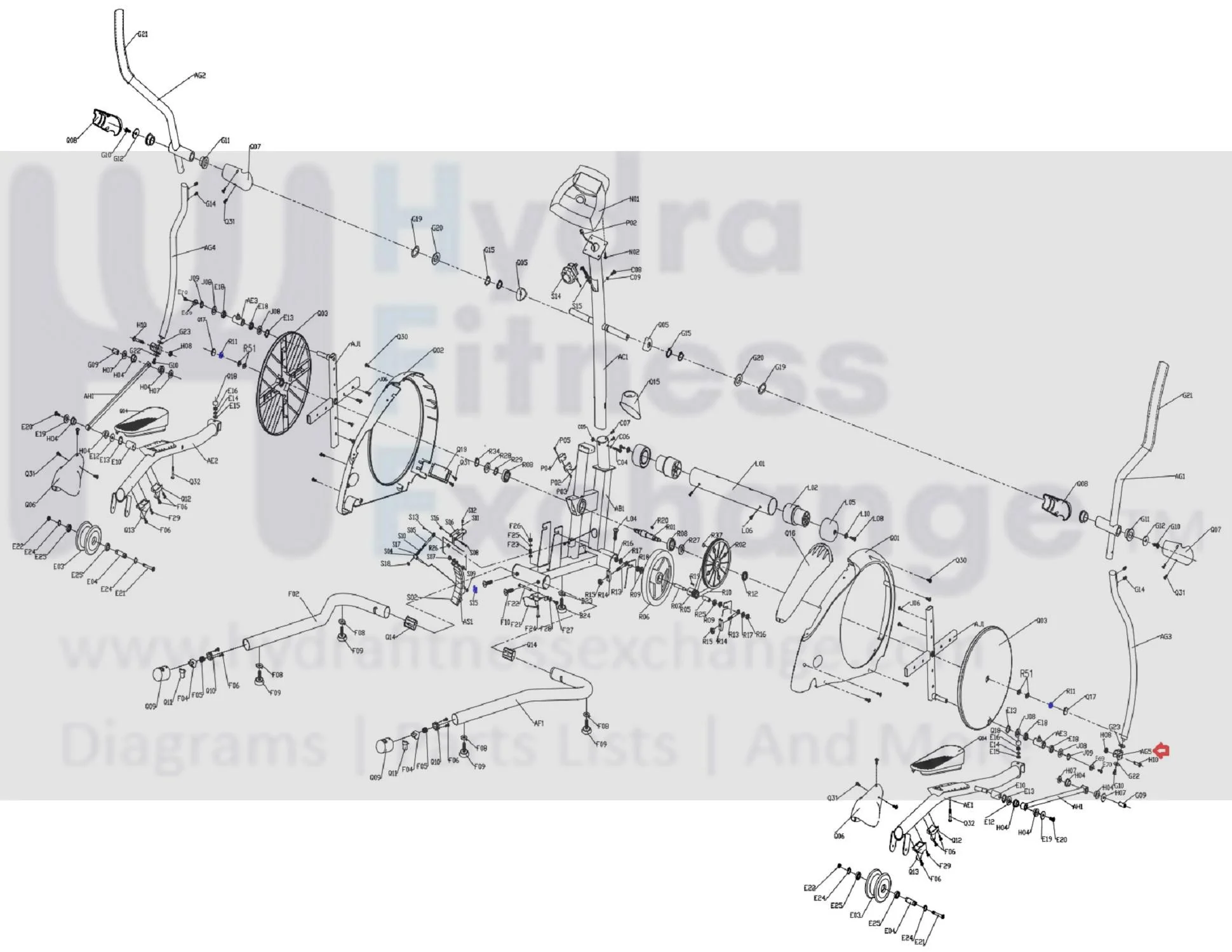 Horizon Fitness Endurance 300 - EP29 - 2003 Elliptical Hand Arm Set 1000459688 - Image 2