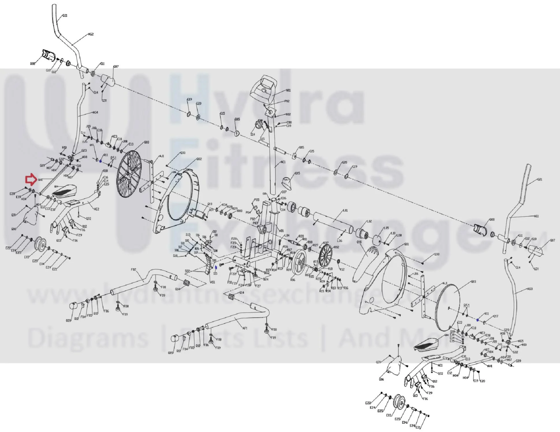 Horizon Fitness Endurance 300 - EP29 Elliptical Connected Tube Set 1000454942 - Image 2