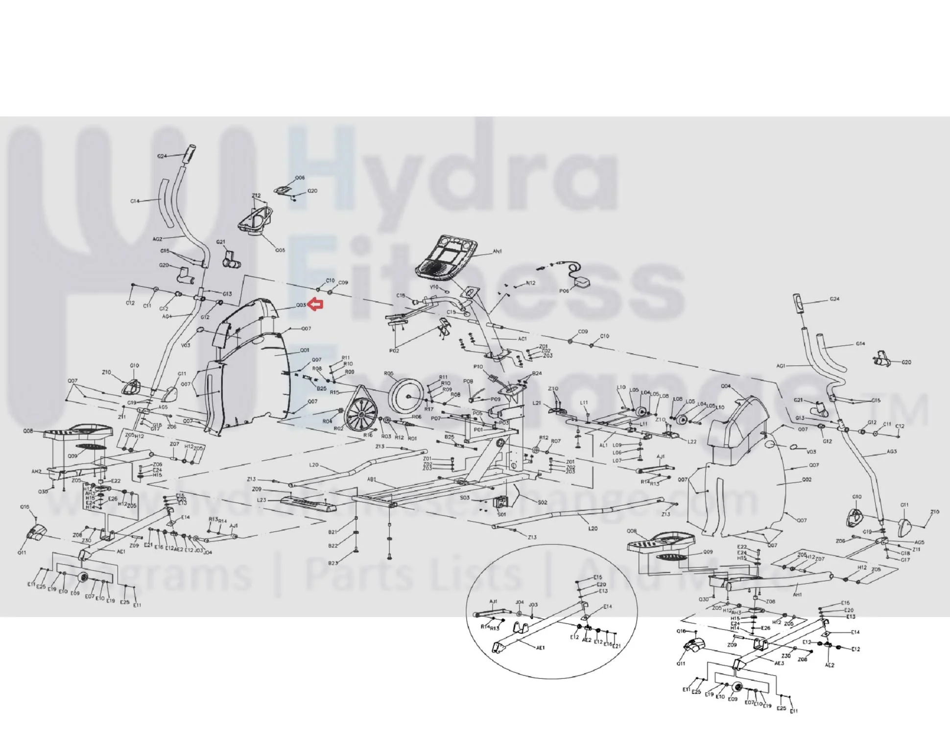 Horizon Fitness EP111 EP134 Elliptical Left Upper Side Cower 000100-CA - Image 3