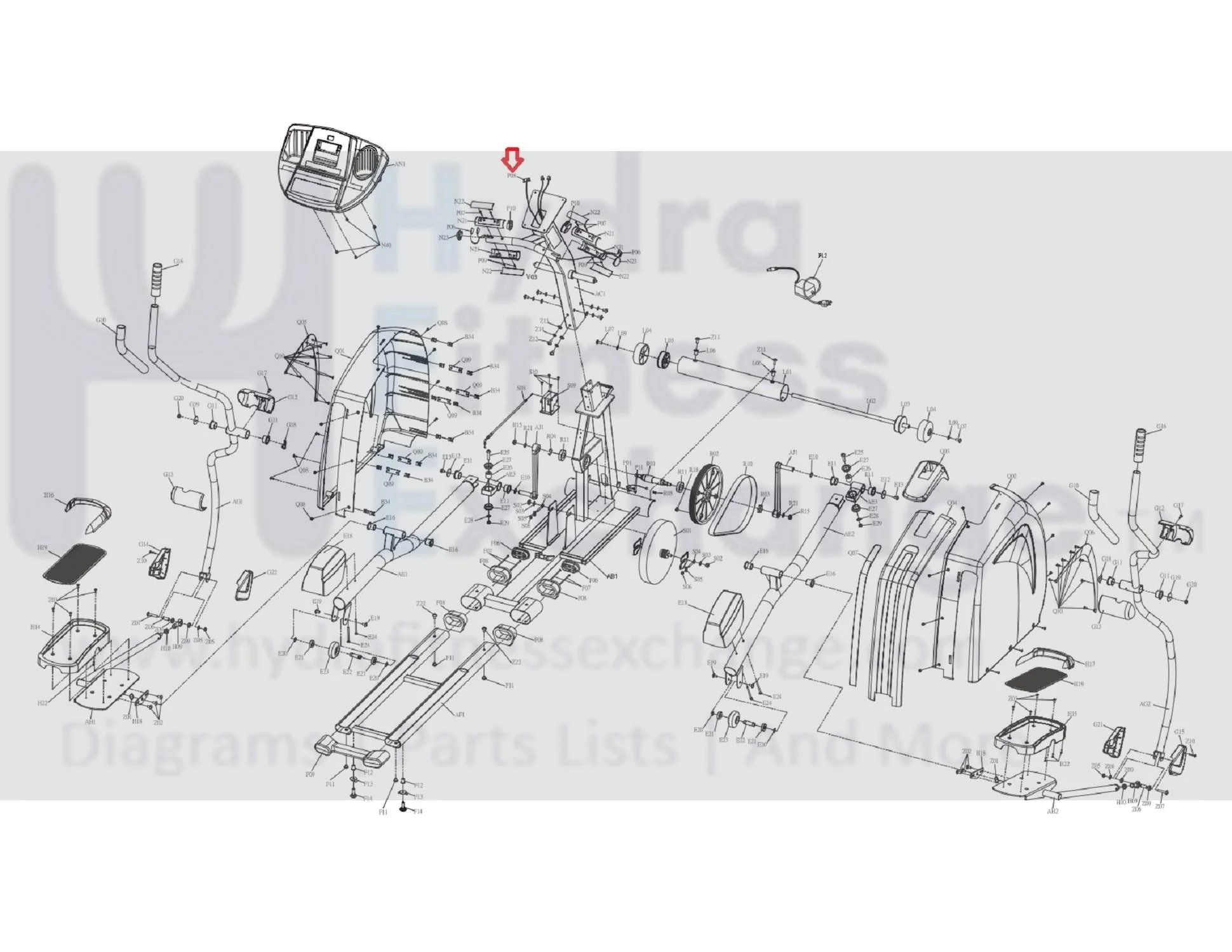 Horizon Fitness EP146 Elliptical Console Cable Power Jack Wire Harness 040639-A - Image 3