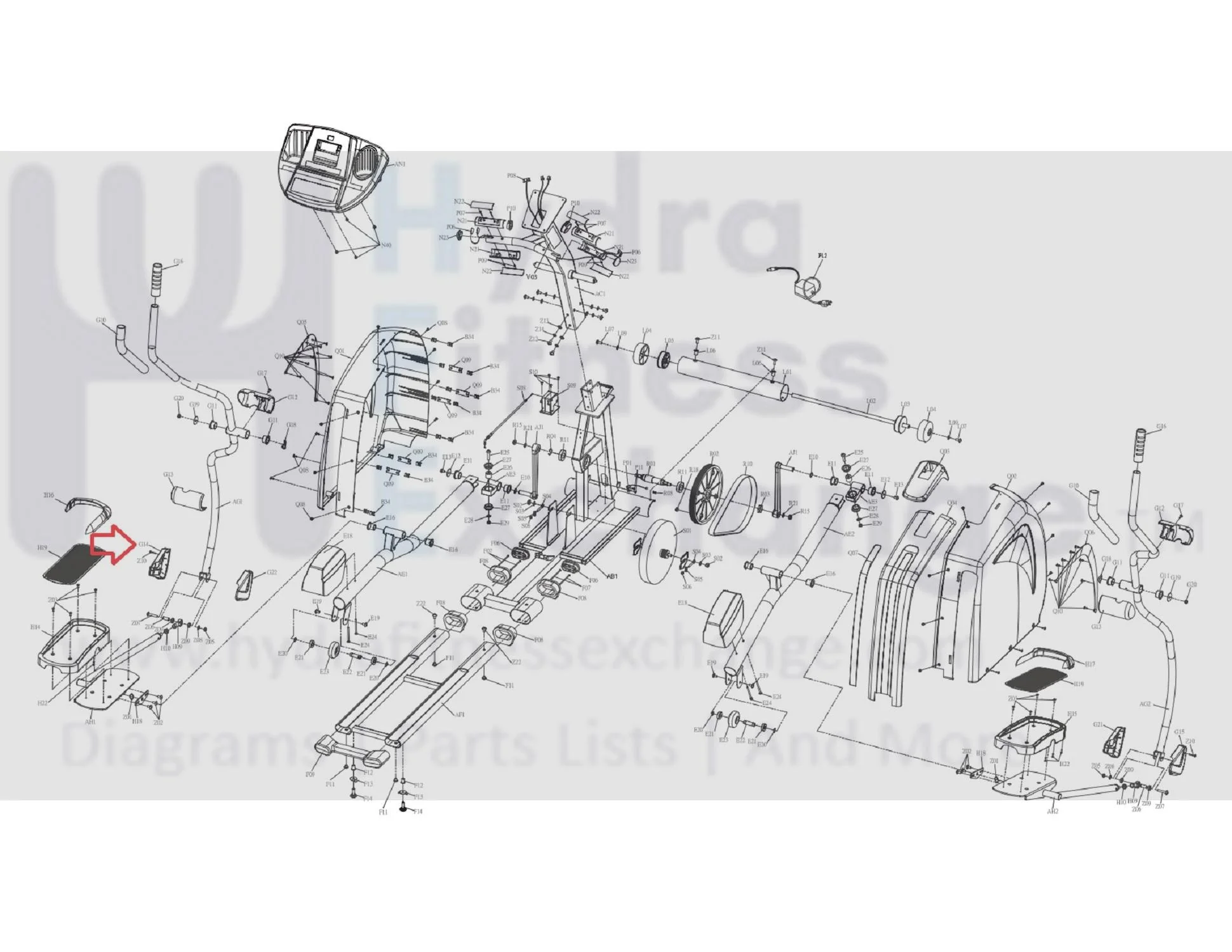 Horizon Fitness EP146 Elliptical Left Outer Link Arm Cover 048925-CA - Image 3