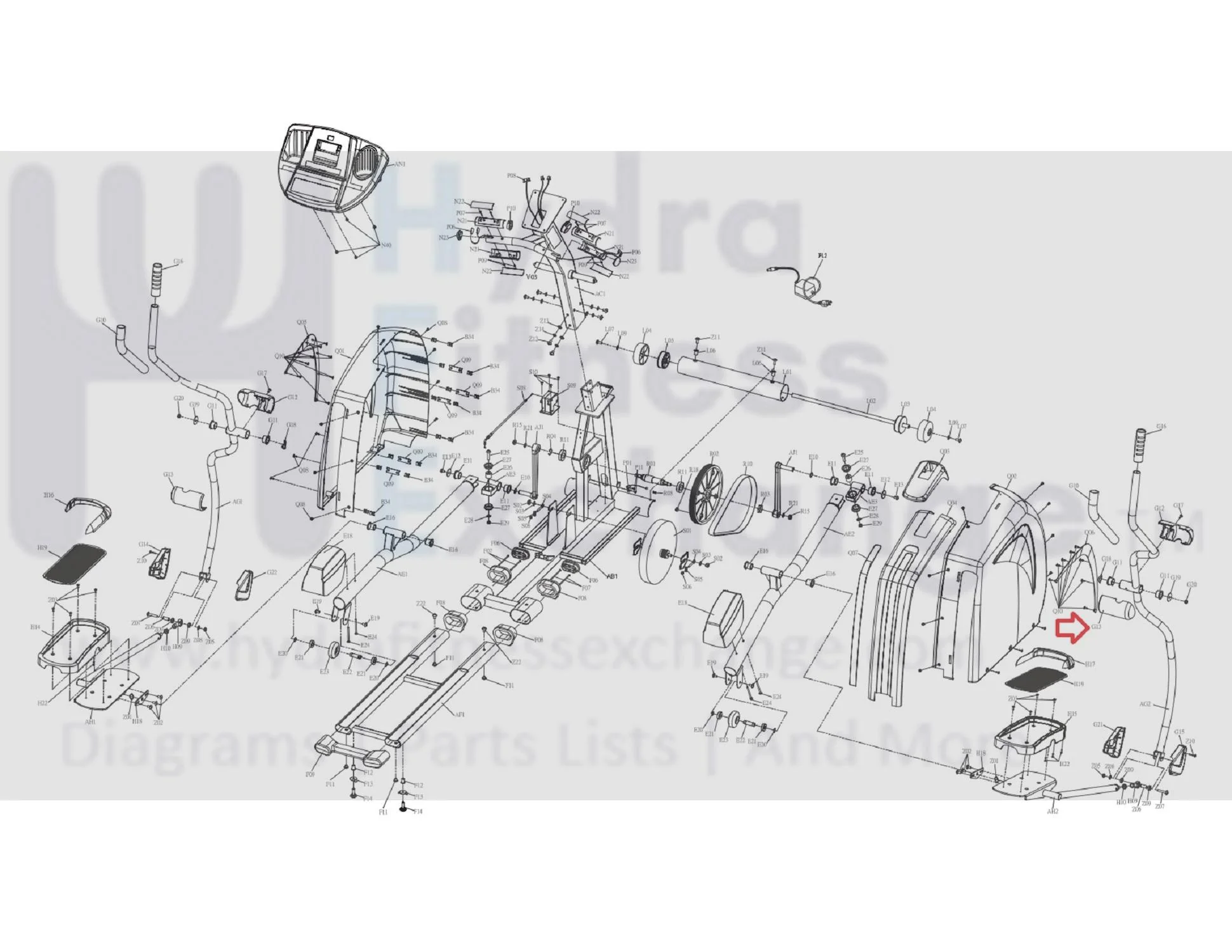 Horizon Fitness EP146 Elliptical Left & Right Rear Handlebar Cover 048917-BA - Image 3