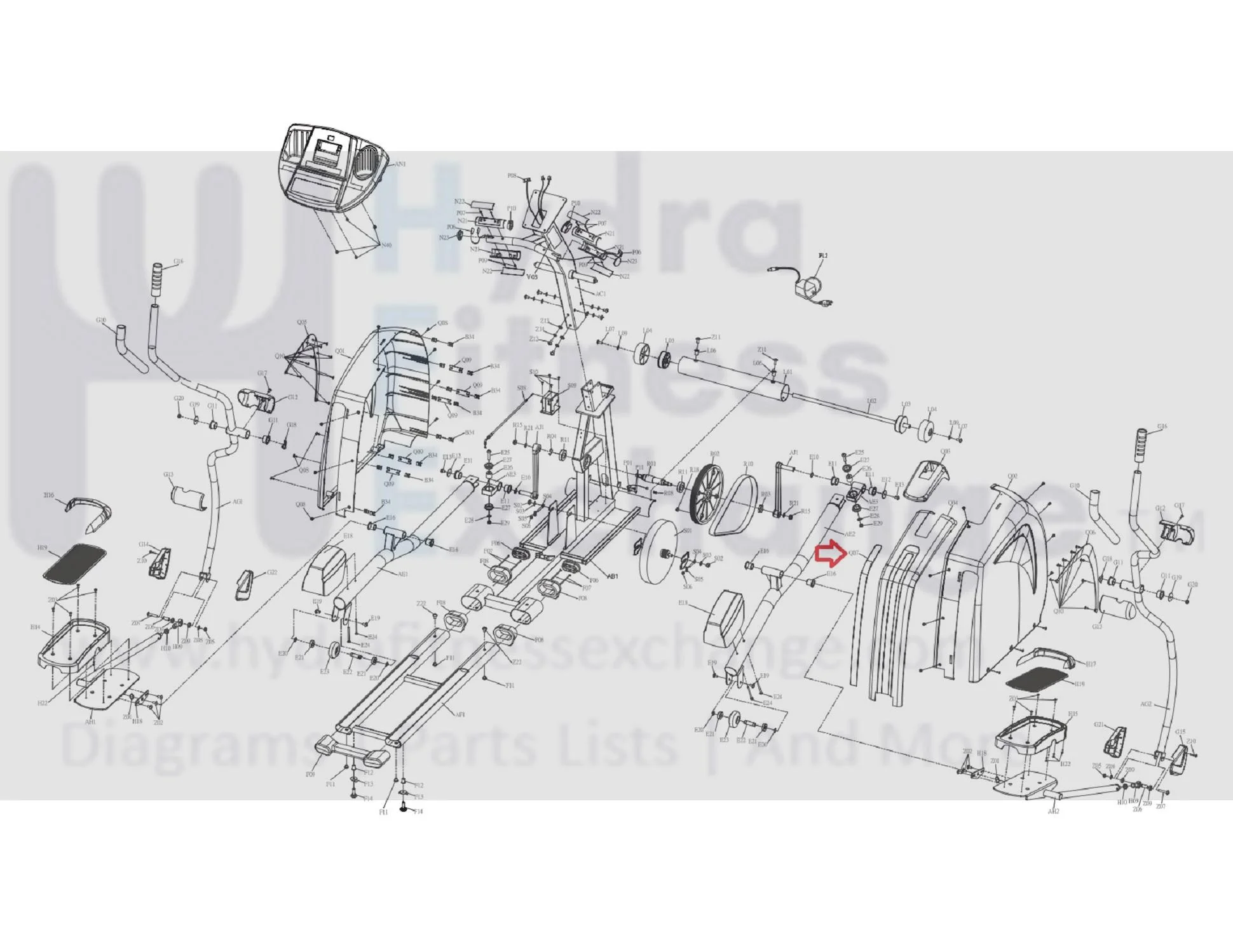 Horizon Fitness EP146 Elliptical Rear Bottom Accent Piece Cover 058214-AAX - Image 3