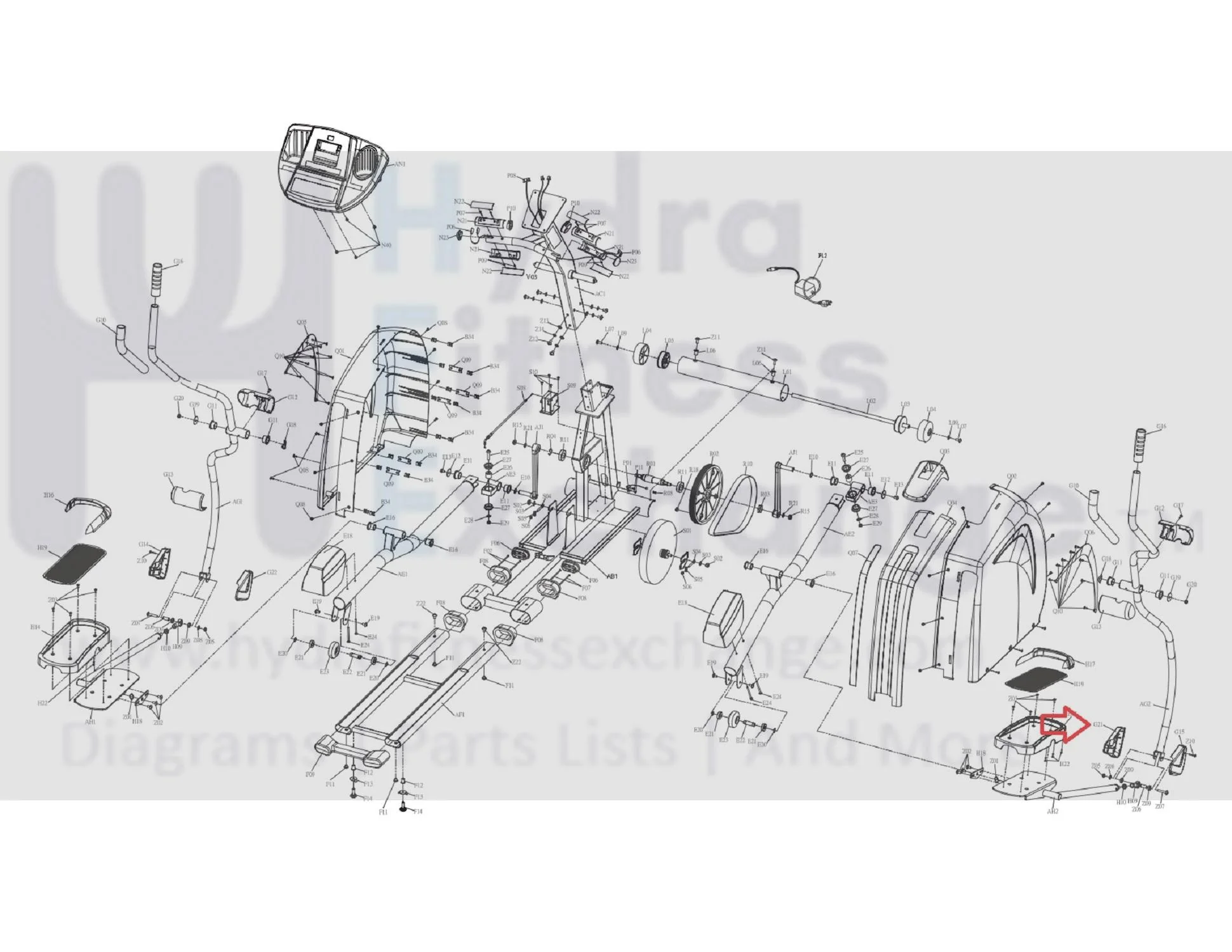 Horizon Fitness EP146 Elliptical Right Inner Link Arm Cover 056256-BA - Image 3