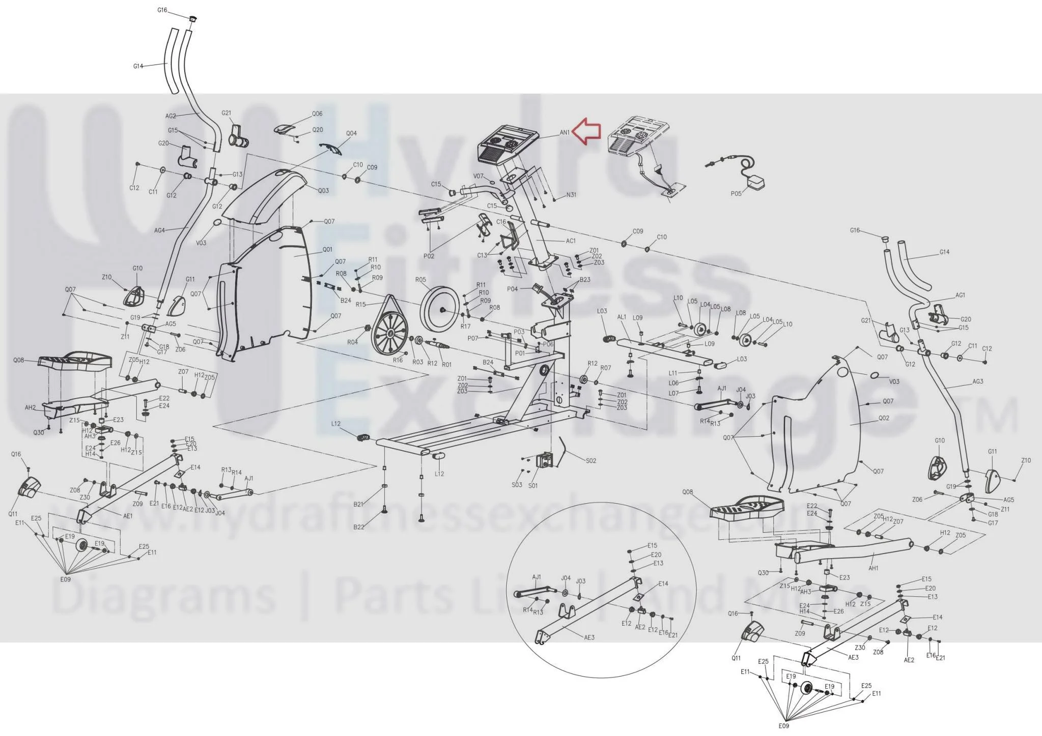 Horizon Fitness EP164 Elliptical Display Console Set 059267-AX - Image 3