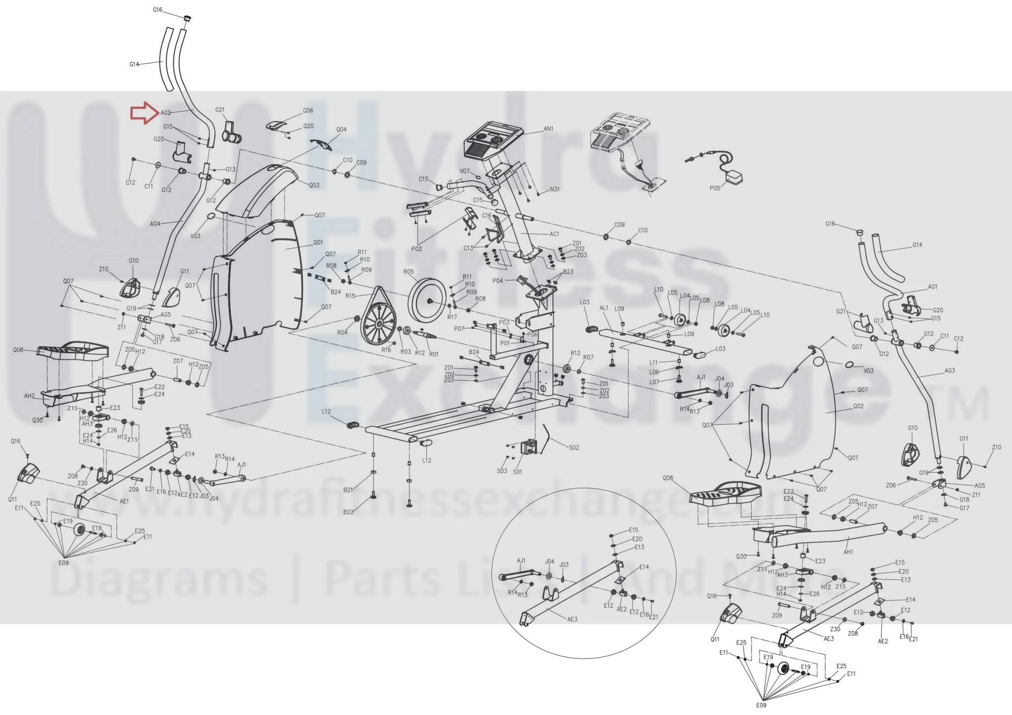 Horizon Fitness EP164 Elliptical Left Upper Handlebar Set 064919-ZL - Image 3
