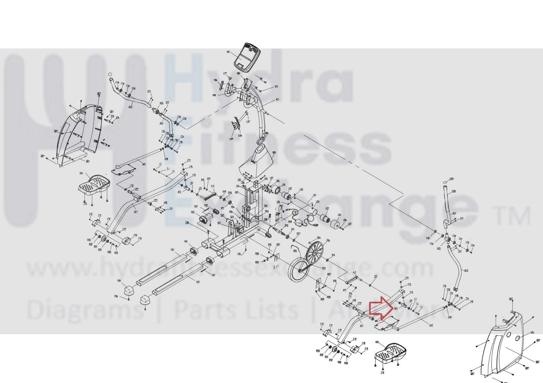 Horizon Fitness EP194 EP202 EP202D EP202B EP202E EP202C Elliptical Foot Pedal Arm Sleeve 1000205058 - Image 2