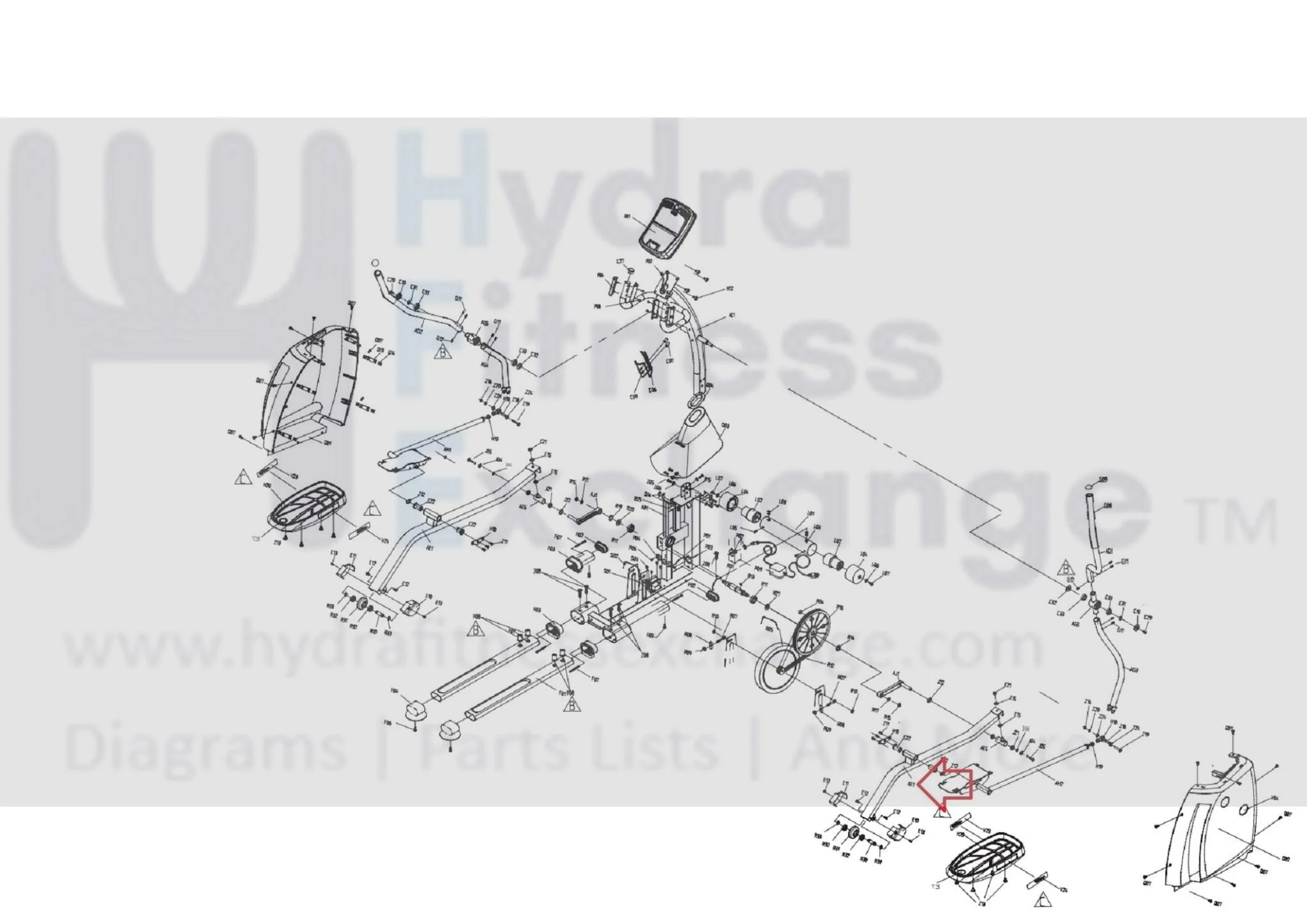 Horizon Fitness EP202 EP202D EP202B EP202E EP202C Elliptical Left & Right Foot Pedal Arm Set 083050 - Image 3