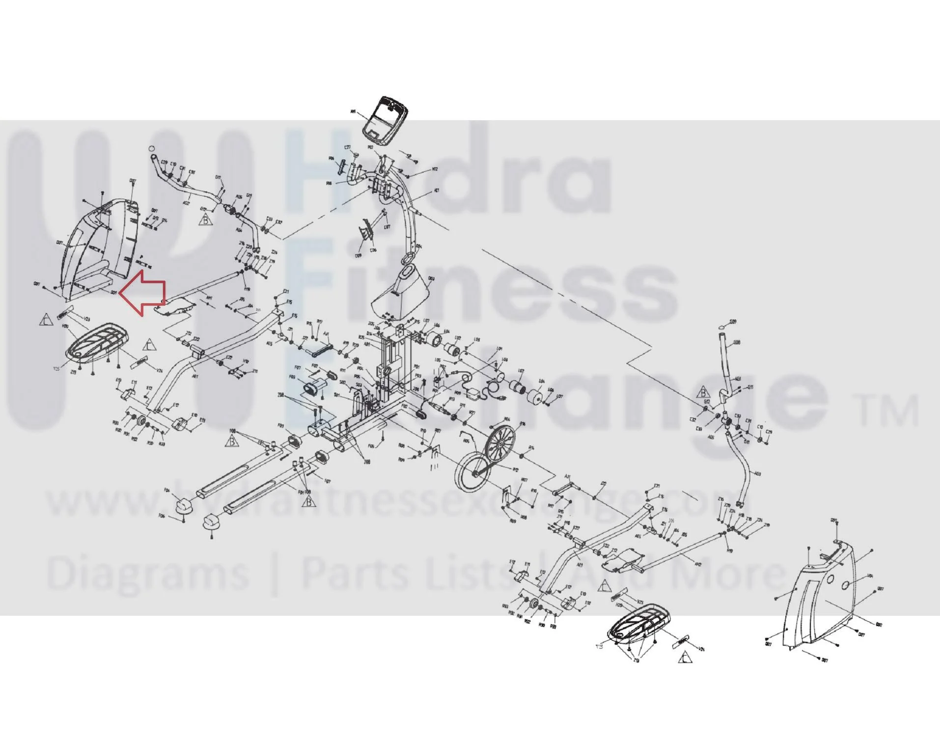 Horizon Fitness EP202 EP202D EP202B EP202E EP202C Elliptical Left Side Cover 090580 - Image 2