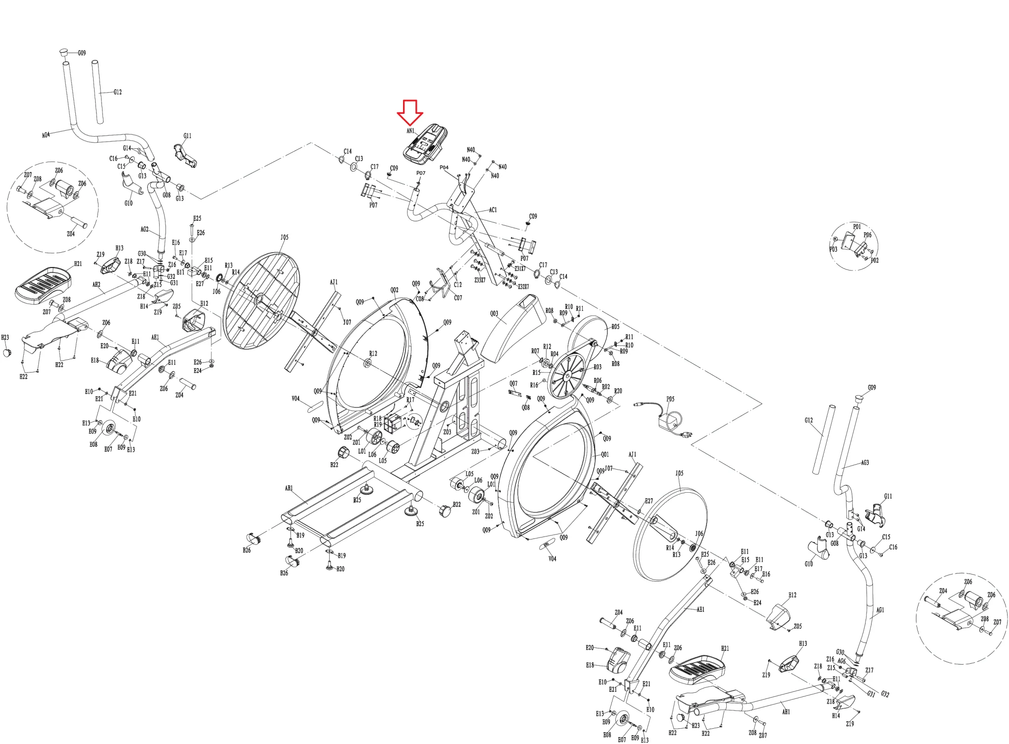 Horizon Fitness EP202B EP202E EP202C EP202 EP202D Elliptical Display Console Assembly 090607 - Image 3