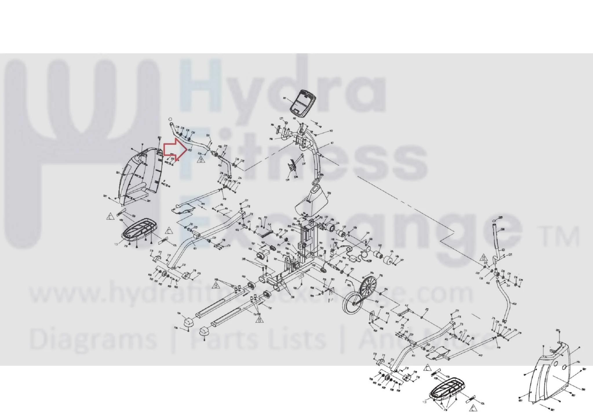 Horizon Fitness EP202B EP202E EP202C EP202 EP202D Elliptical Left Upper Handlebar Set 083054 - Image 3