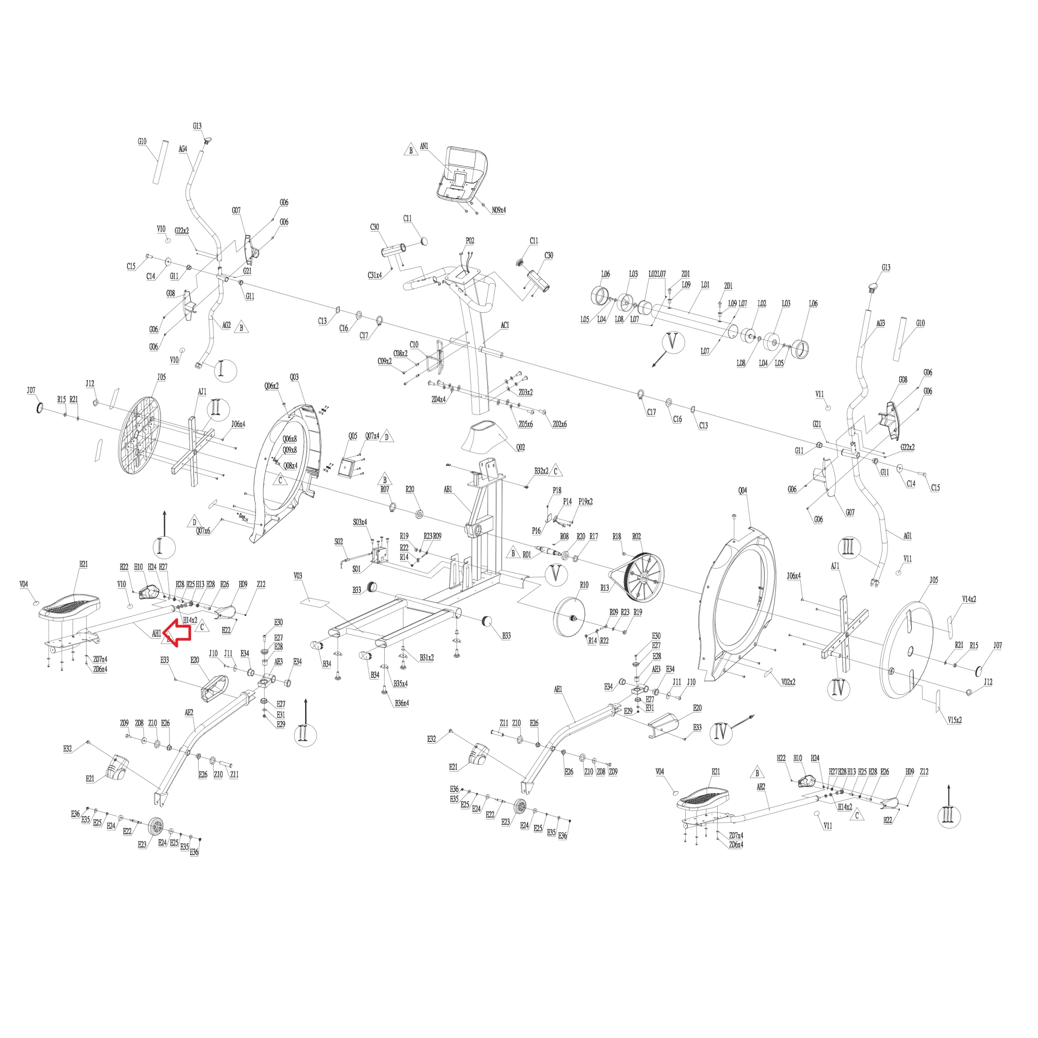 Horizon Fitness EP230B EP230D EP230C EP230 E901-SM Elliptical Left Lower Link Arm Set 1000094008 - Image 3