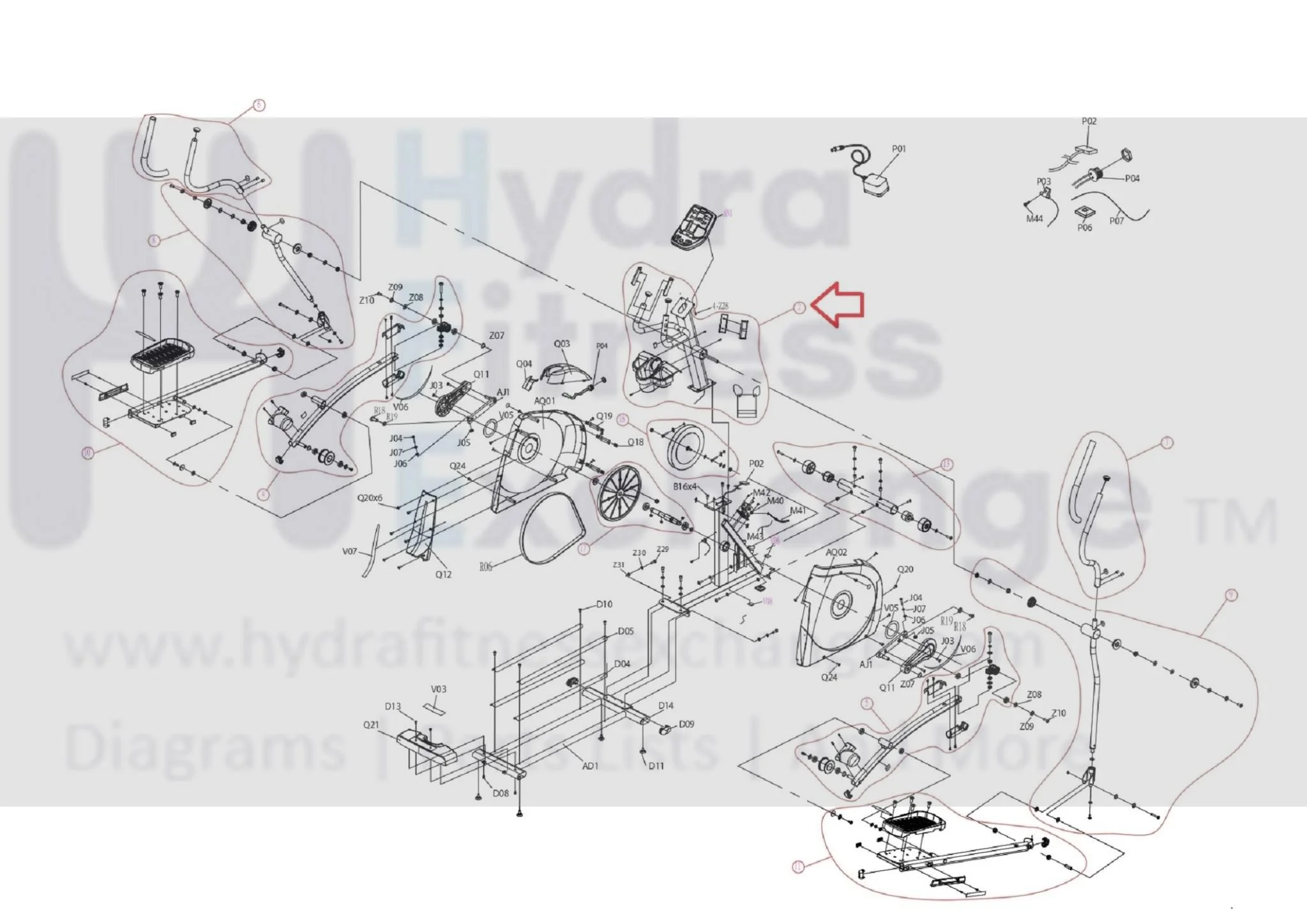 Horizon Fitness EP534 EP548 Elliptical Console Mast Set 1000205120 - Image 3