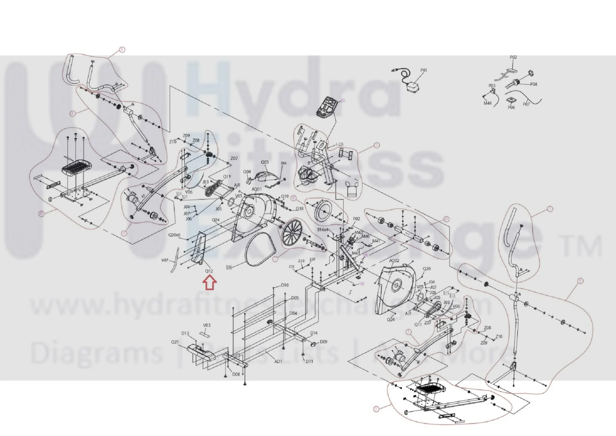 Horizon Fitness EP534 EP548 Elliptical Rear Plastic Cover 1000201379 - Image 3