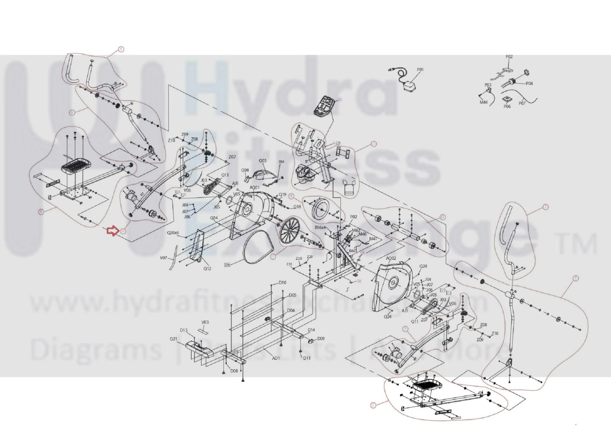 Horizon Fitness EP534 EP548 EP537 EP565 Elliptical Left Pedal Arm Set 1000205123 - Image 3