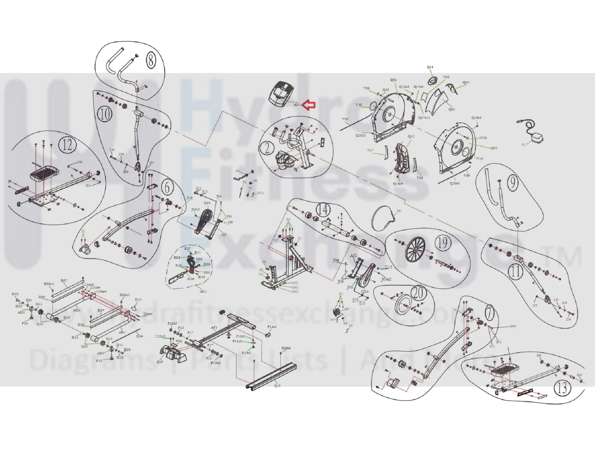 Horizon Fitness EP537 EP565 Elliptical Display Console Set Semi Assembly 1000224897 - Image 3