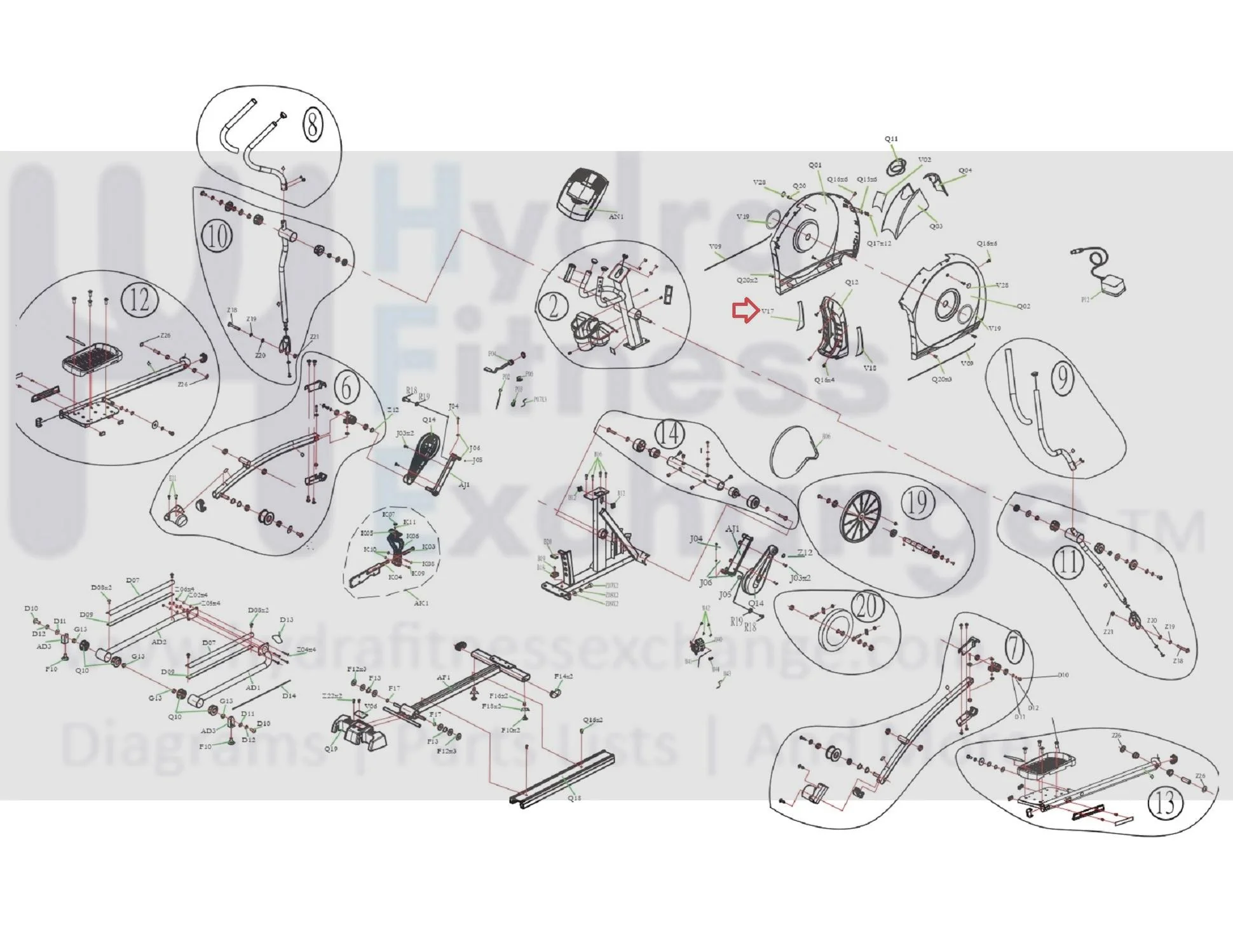 Horizon Fitness EP537 EP565 Elliptical Left Coated ROM Adjustical Direction Label 1000200903 - Image 3
