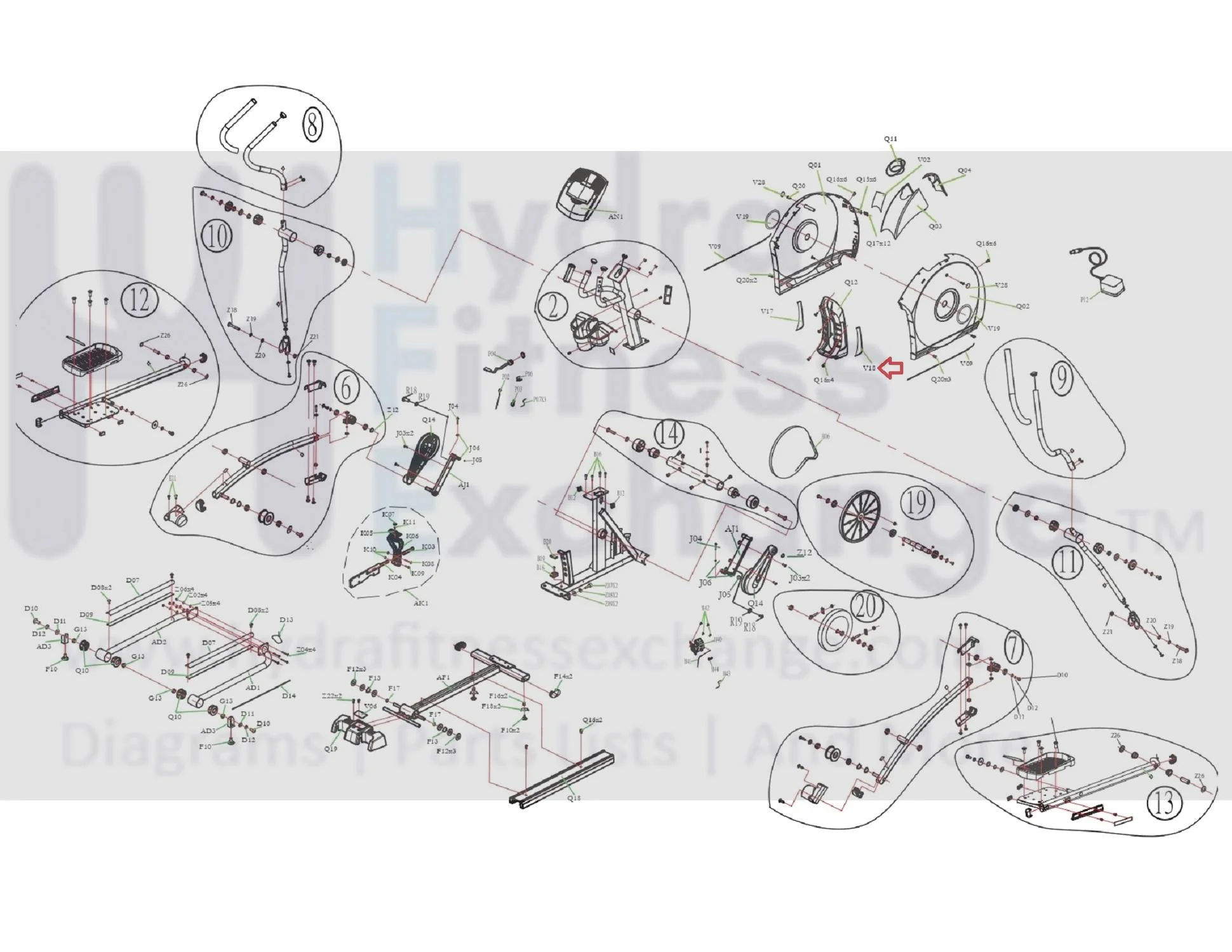 Horizon Fitness EP537 EP565 Elliptical Right Coated ROM Adjustical Direction Label 1000200904 - Image 3