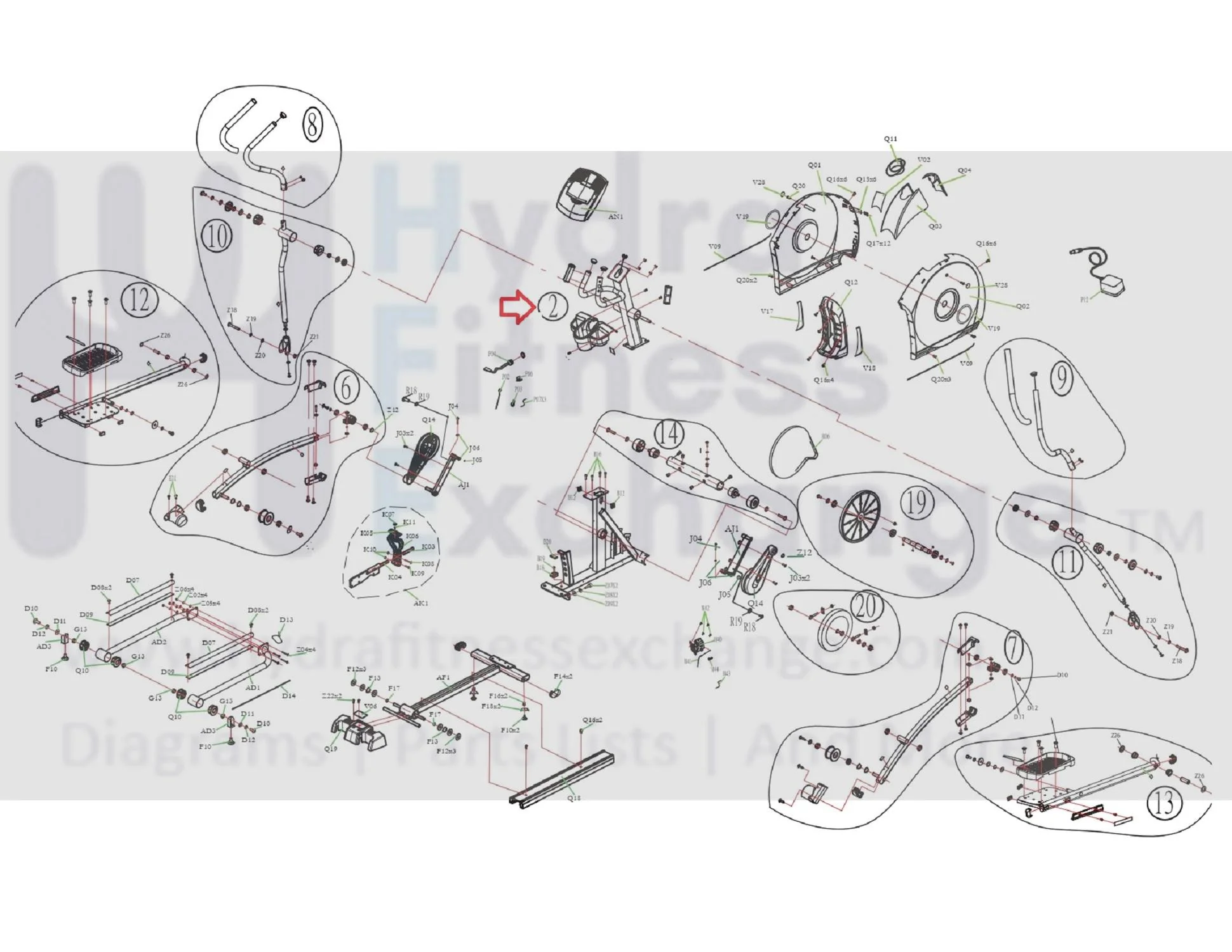 Horizon Fitness EP537 EP565 EP546B EP566 Elliptical Console Mast Set 1000206727 - Image 3