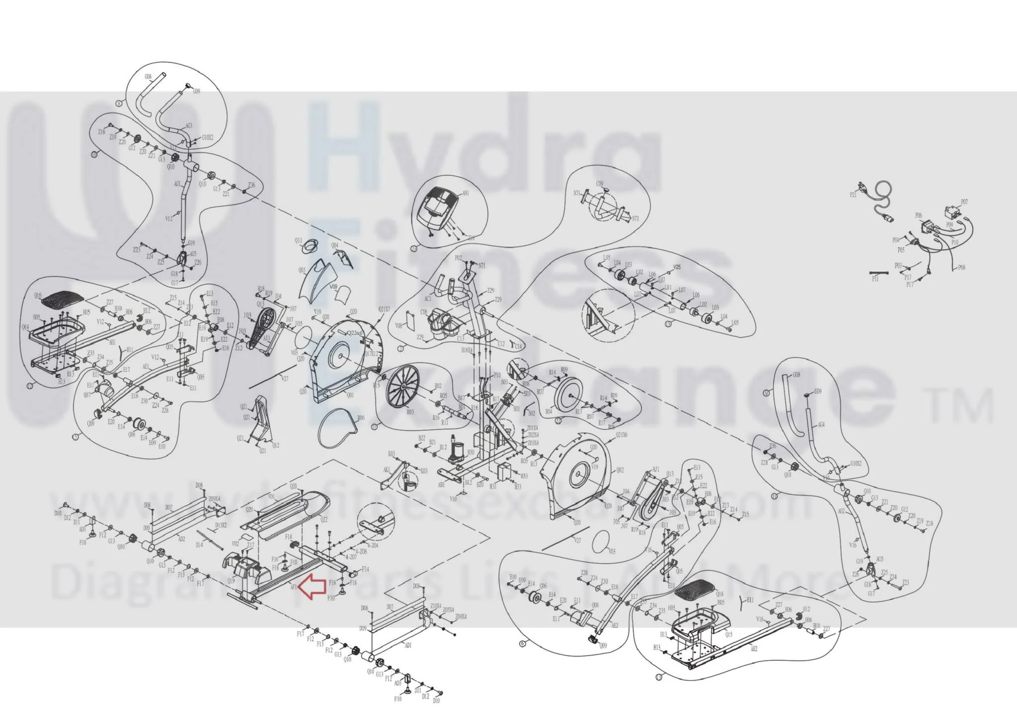 Horizon Fitness EP546B EP566 Elliptical Guide Rail Frame Set 1000208036 - Image 3