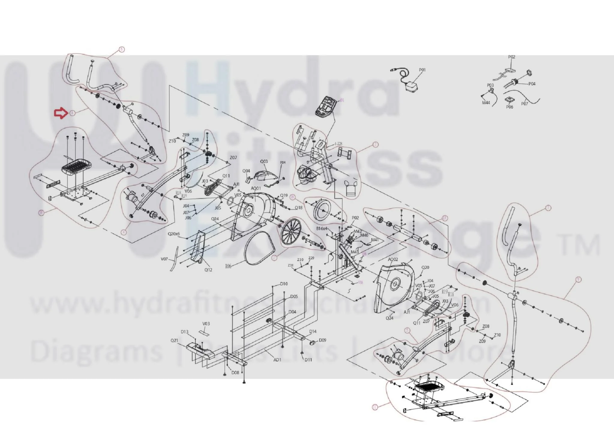 Horizon Fitness EP548 EP534 EP537 EP565 EP566 Elliptical Left Lower Handlebar Set 1000205129 - Image 3