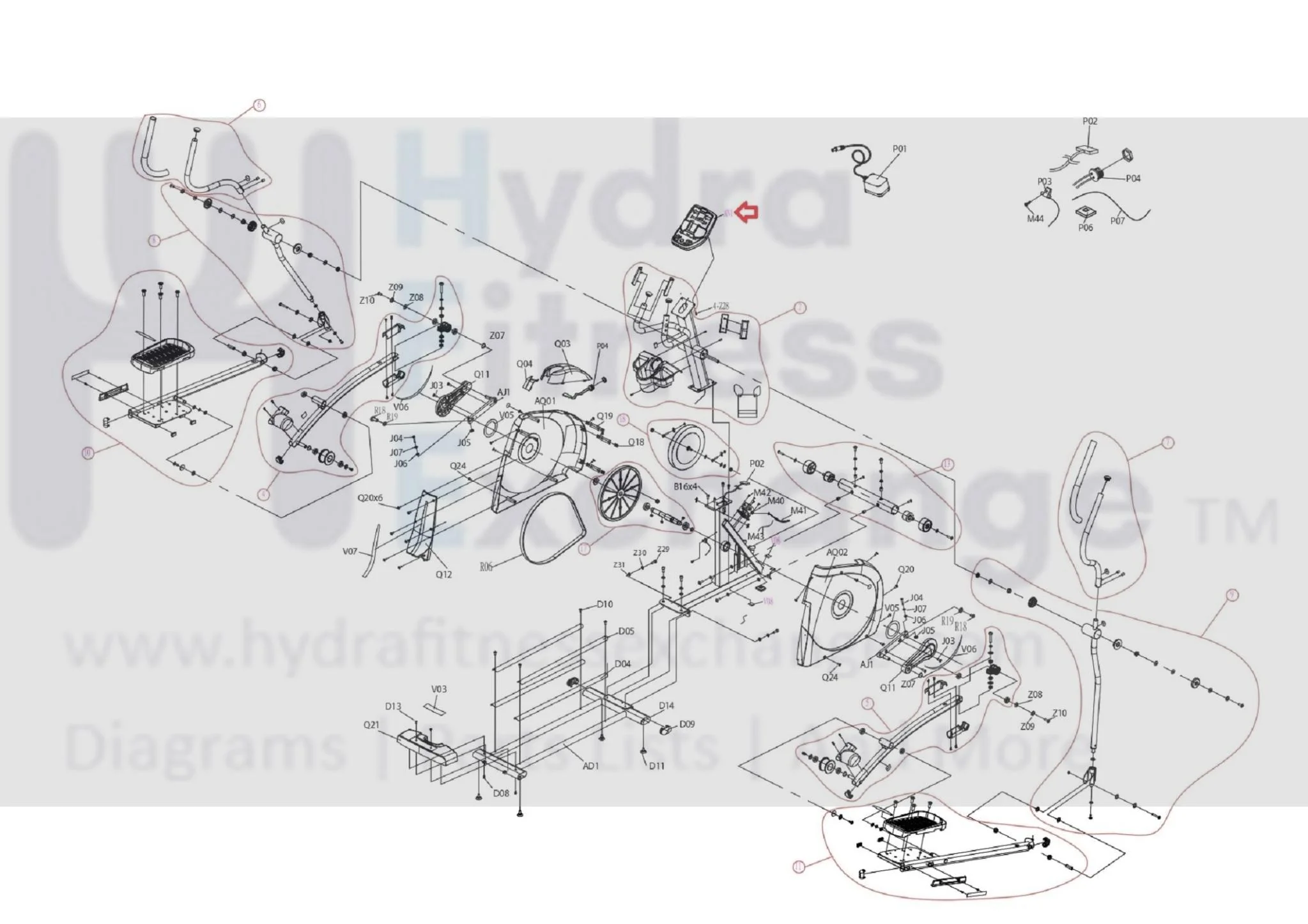 Horizon Fitness EP548 EP5481001US Elliptical Display Console Assembly 1000203644 - Image 3