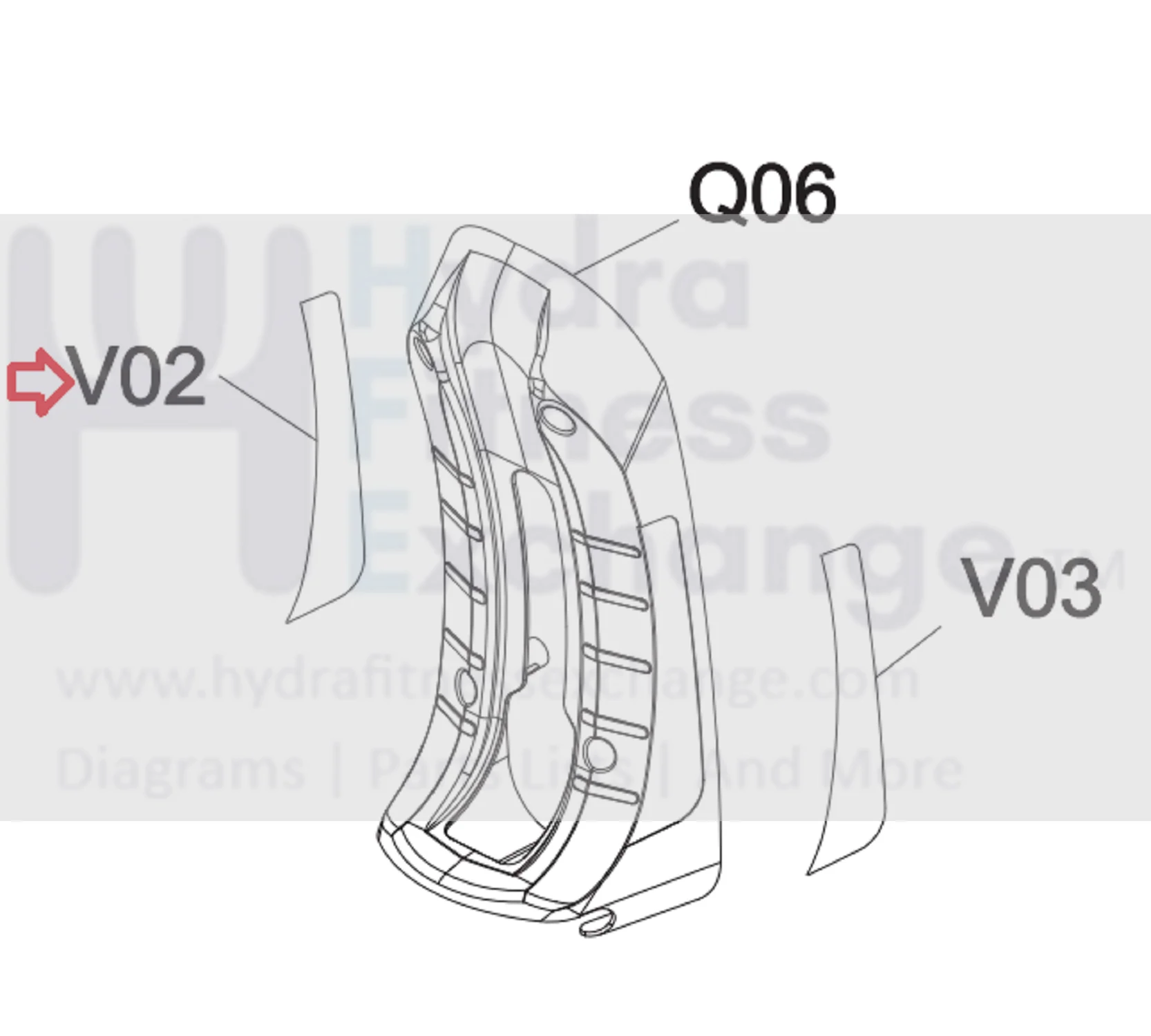 Horizon Fitness EP573D Elliptical Left Coated ROM Adjustical Direction Label 1000224900 - Image 2