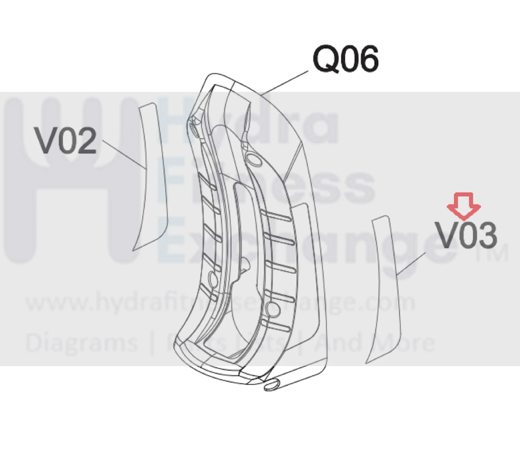 Horizon Fitness EP573D Elliptical Right Coated ROM Adjustical Direction Label 1000224901 - Image 2