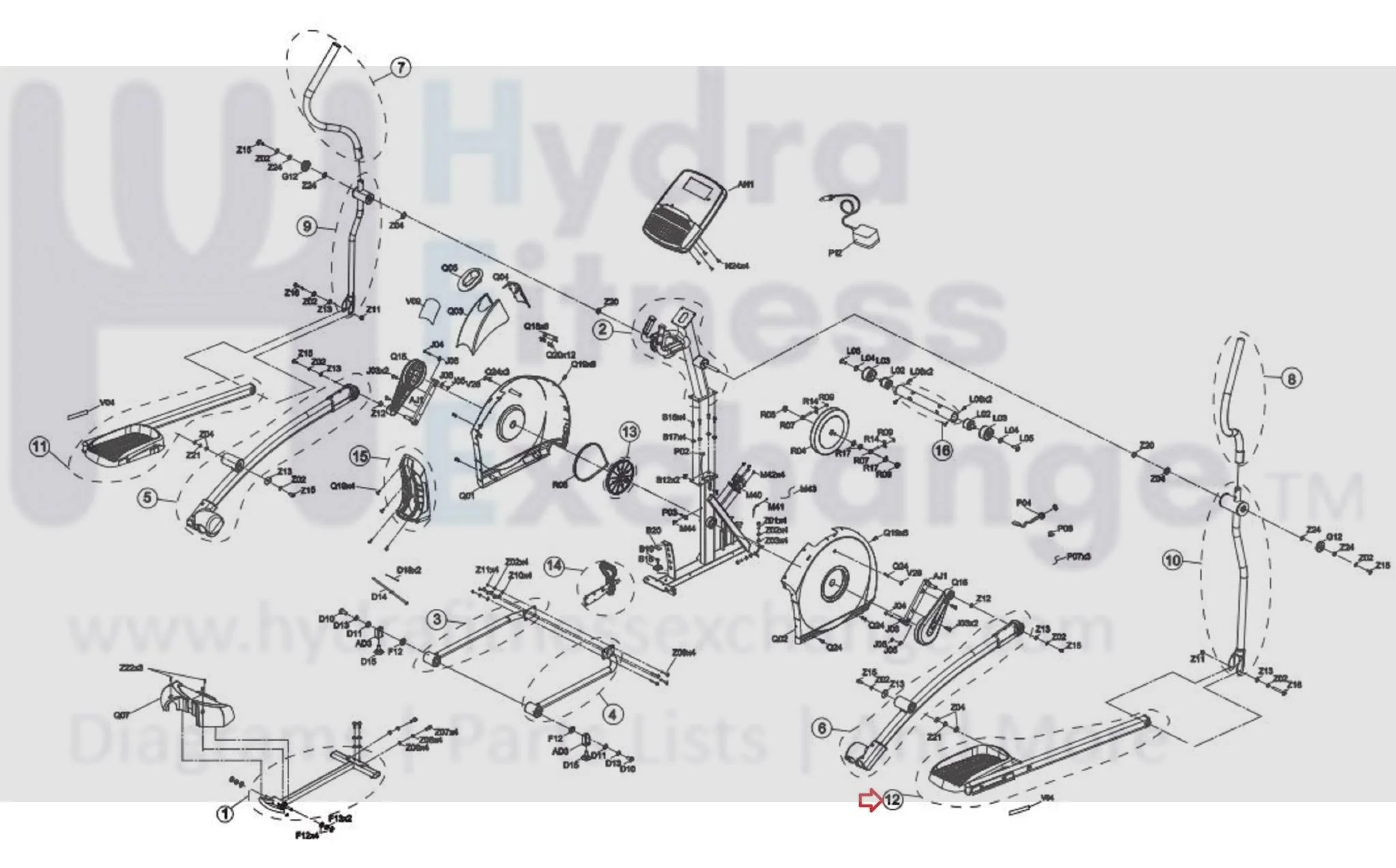 Horizon Fitness EP573D Elliptical Right Foot Pedal Arm Assembly 1000346002 - Image 2